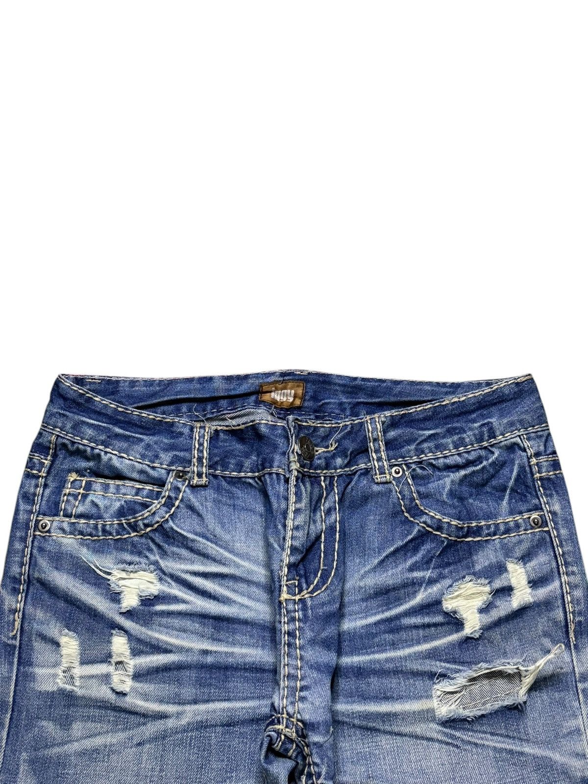 Japanese Brand Vintage Japanese Brand Blue Wash Distressed Ripped Jeans Size US 30 / EU 46 - 4 Thumbnail