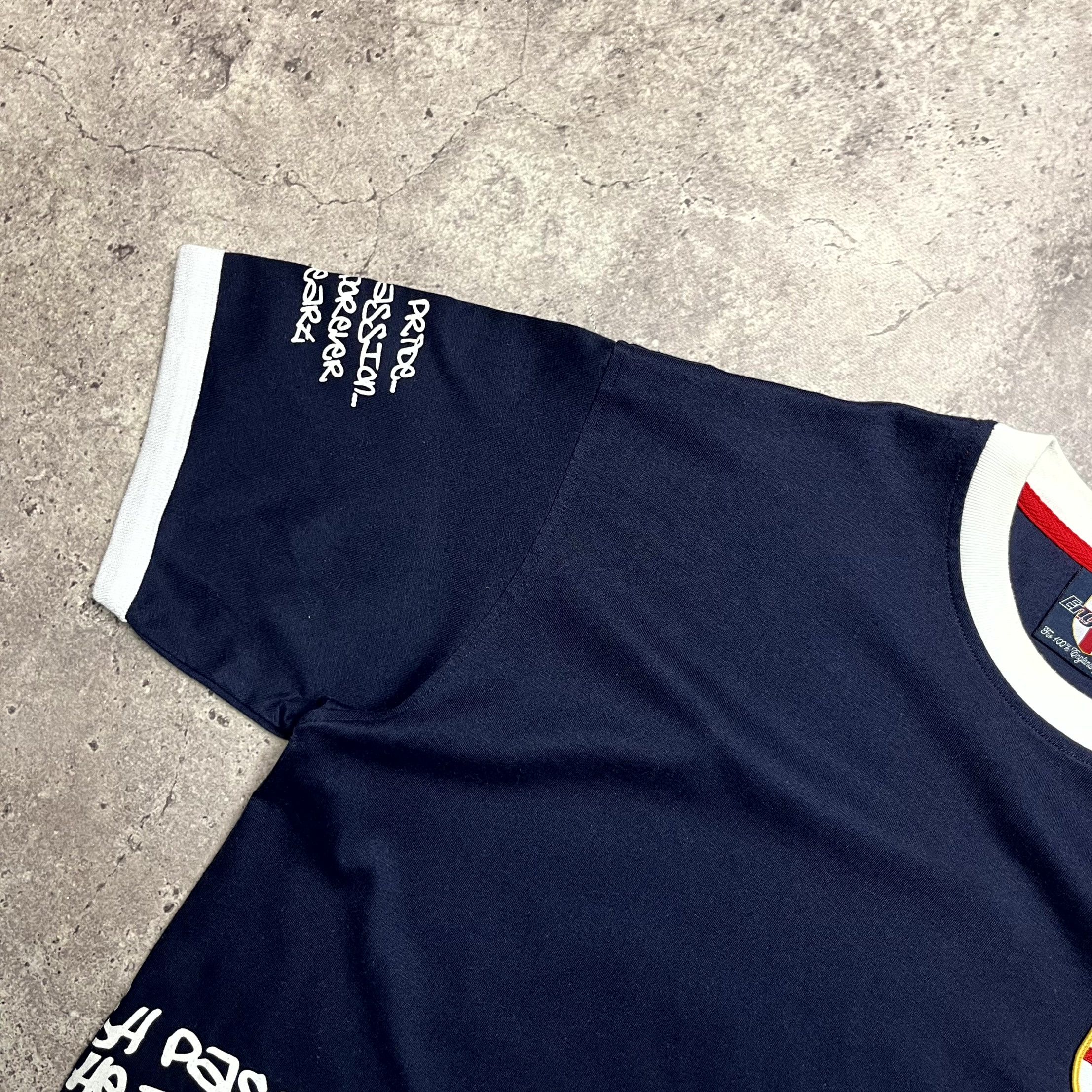 Vintage England Football T-Shirt Logo Cotton Navy Blue Size M Size US M / EU 48-50 / 2 - 6 Thumbnail