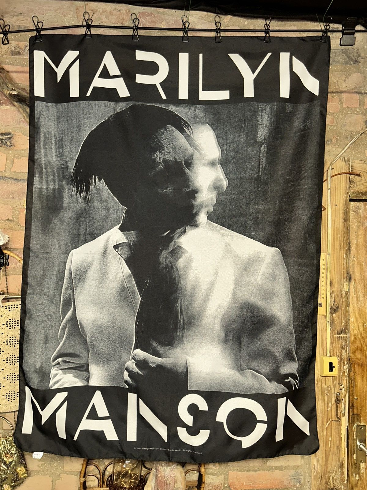 Band Tees Marilyn Manson 2015 Bravado Flag Banner Poster Size ONE SIZE - 1 Thumbnail