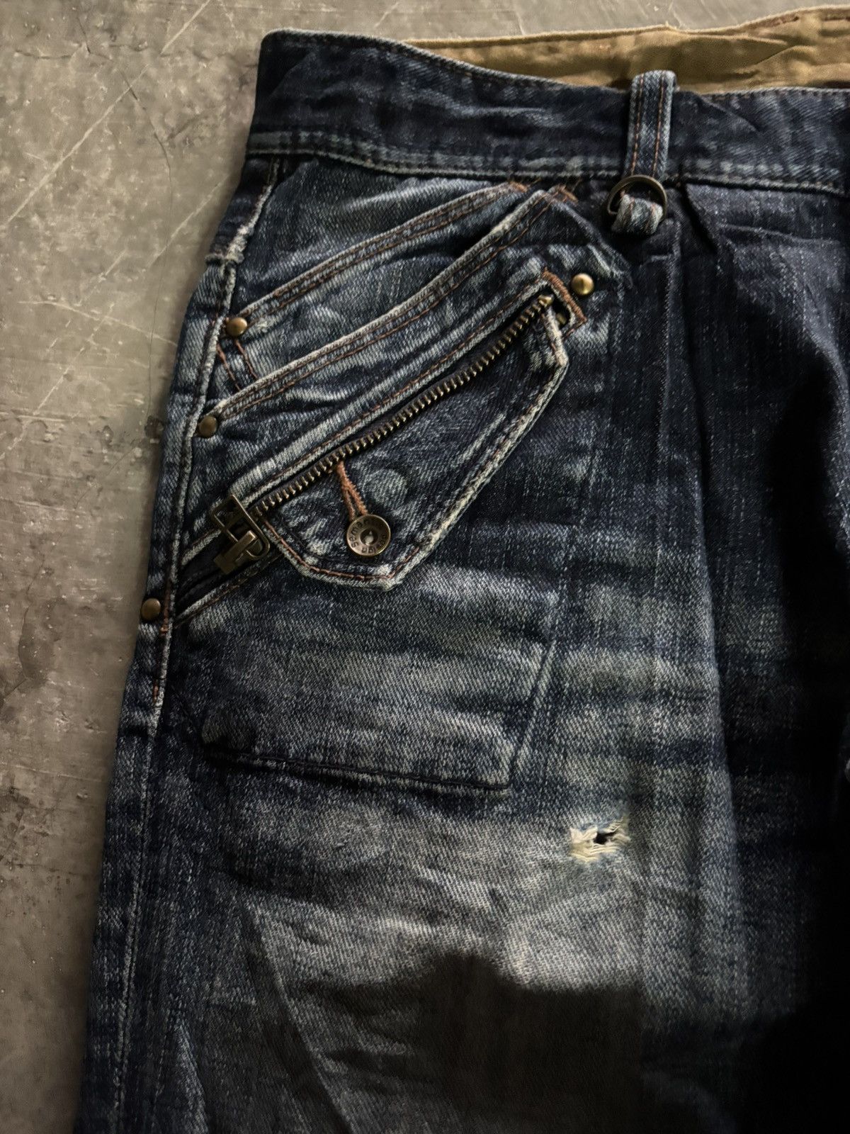If Six Was Nine Distressed Flare SEMANTIC DESIGN punk grunge style japanese Size US 31 - 9 Thumbnail