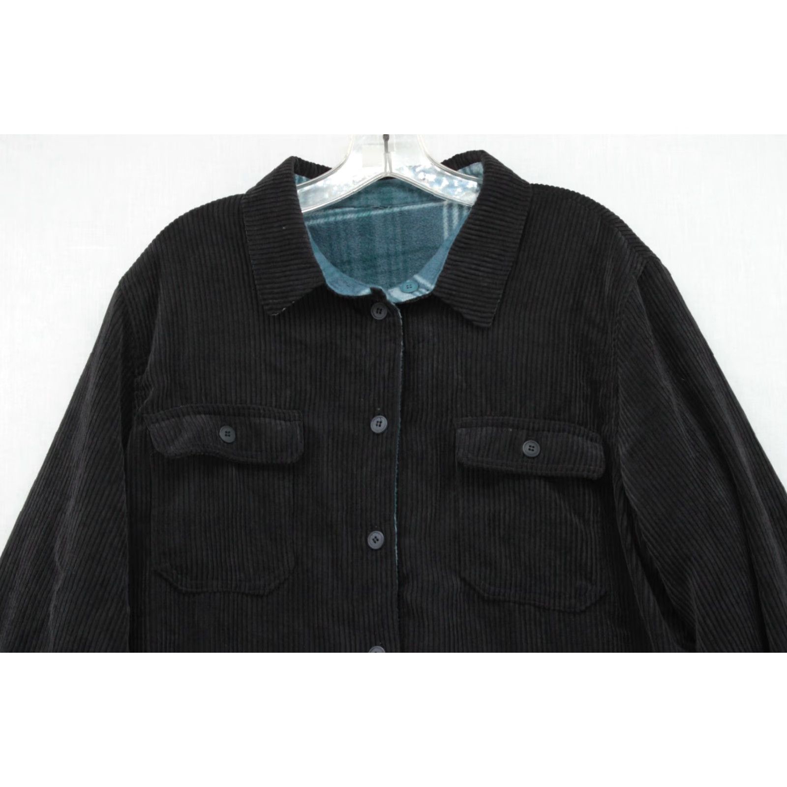 Vintage Love Tree NWT Jacket Womens XL Blue corduroy plaid shacket reversible Size XL / US 12-14 / IT 48-50 - 2 Thumbnail
