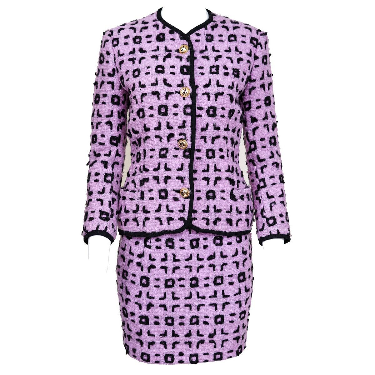 Versace Gianni Versace Atelier Purple Boucle Wool Two-Piece Suit Size M / US 6-8 / IT 42-44 - 1 Thumbnail