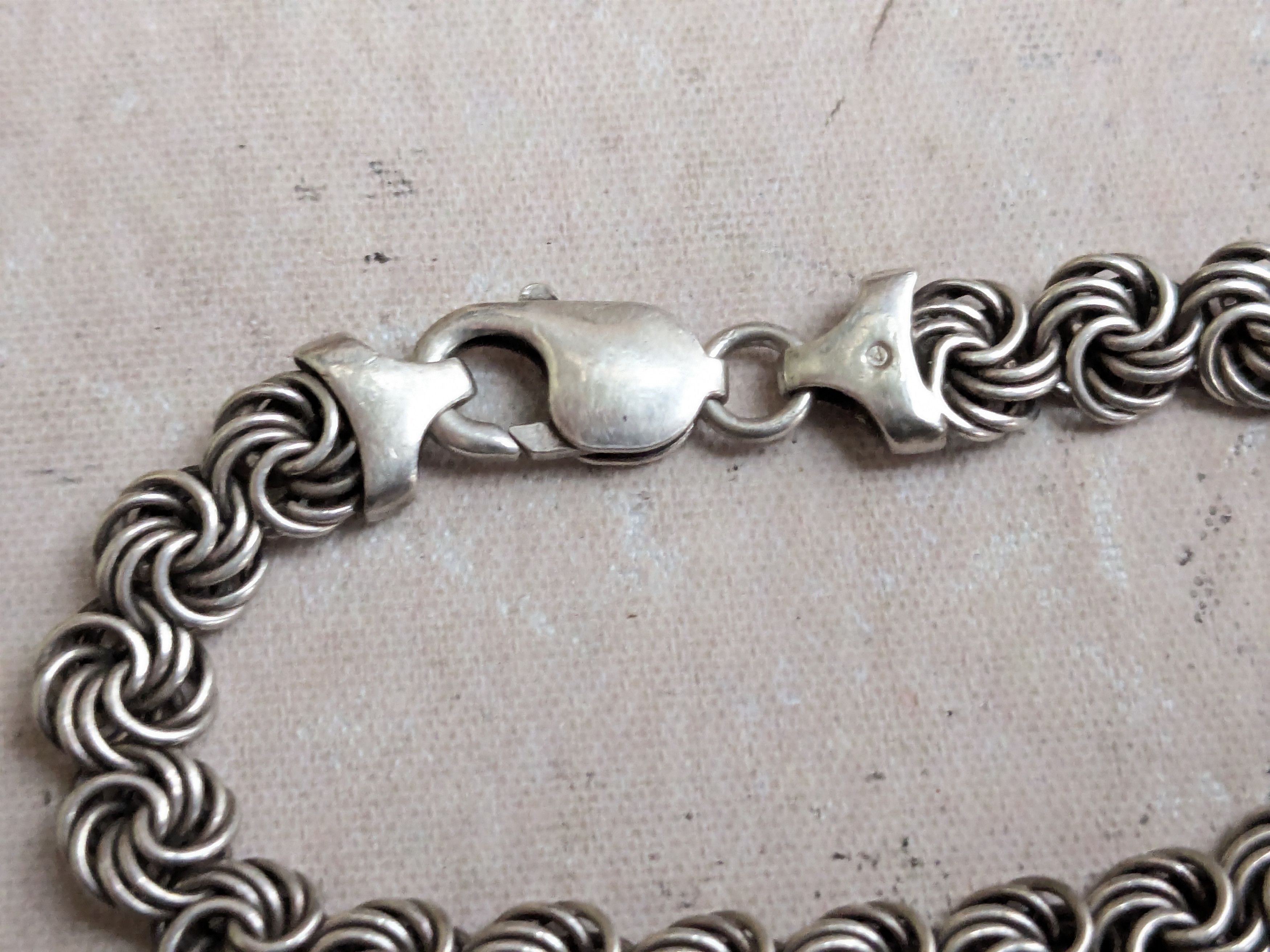 Jewelry Vintage Sterling Silver Bracelet Rosetta 6.5" Italy Size ONE SIZE - 7 Thumbnail