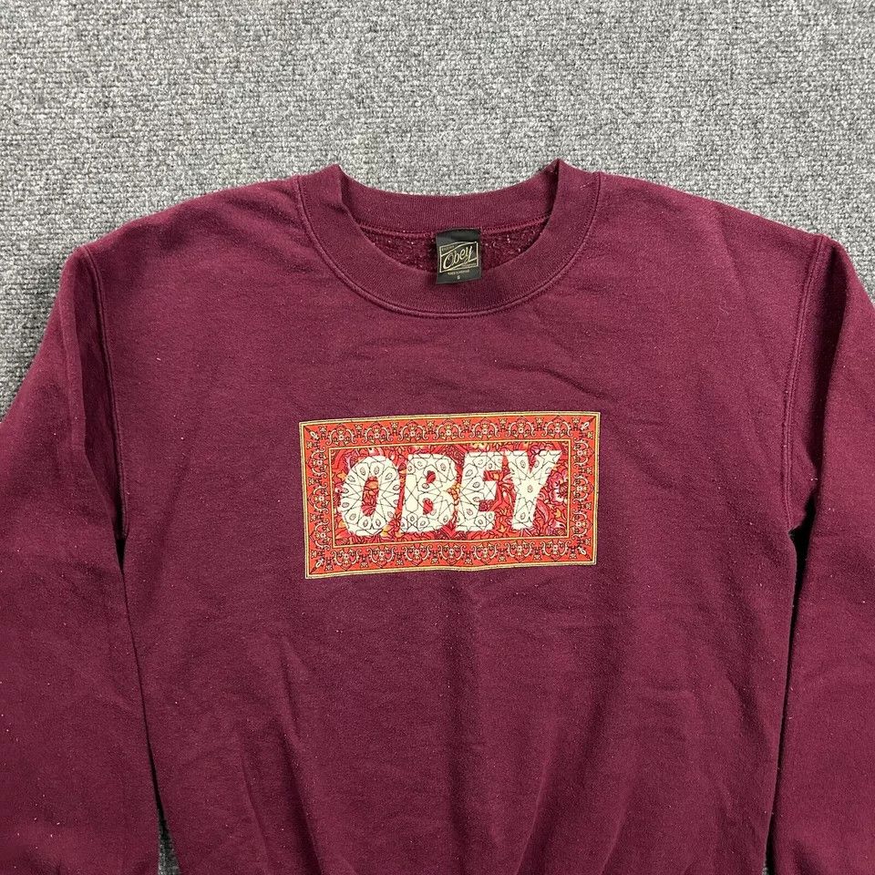 Obey × Vintage Vintage Obey Sweatshirt Adults Small Distressed Mens Size US S / EU 44-46 / 1 - 2 Thumbnail