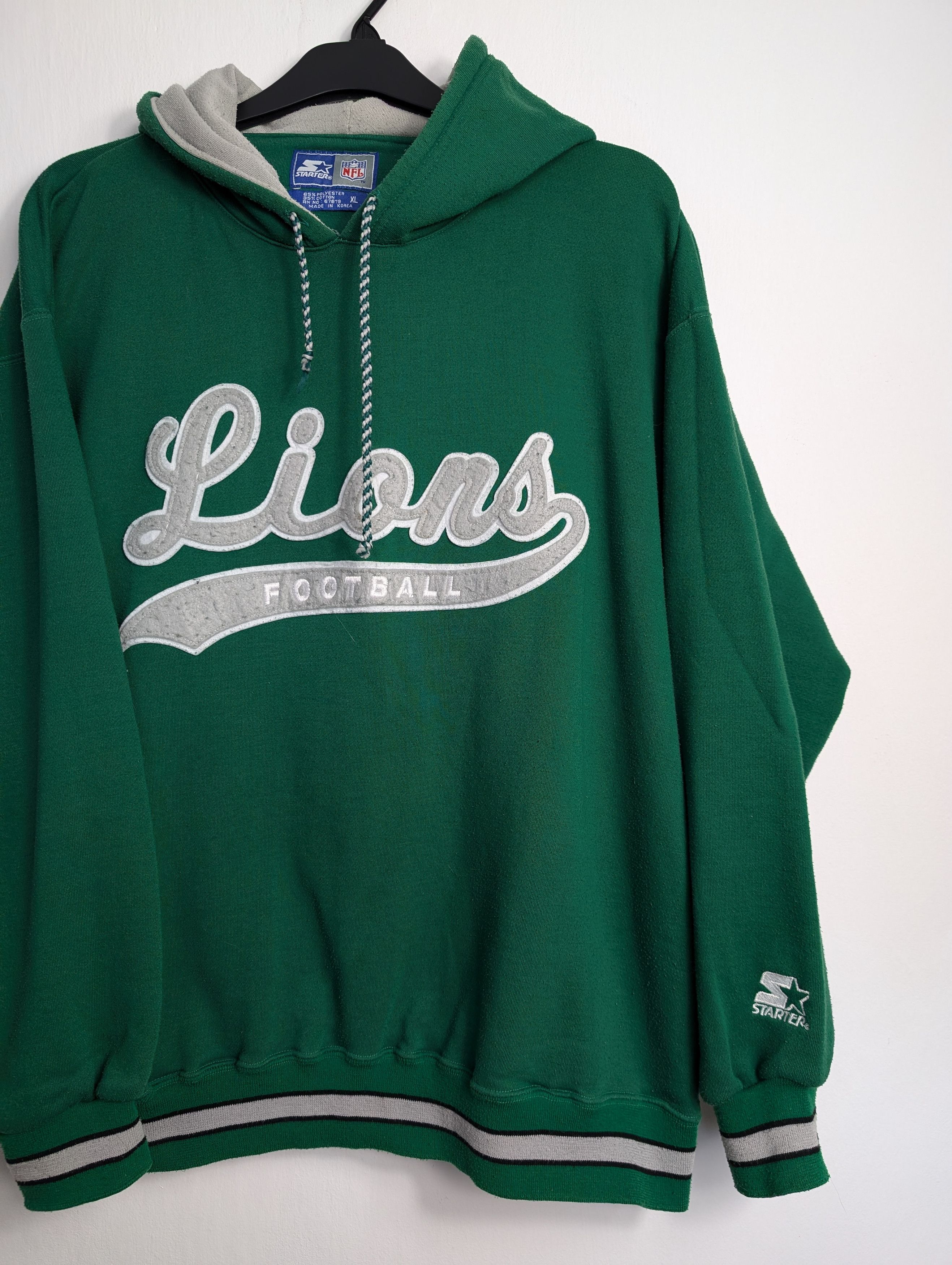 Starter Vintage Starter NFL Lions Hoodie Green Boxy Retro Y2K Baggy Size US XL / EU 56 / 4 - 2 Thumbnail