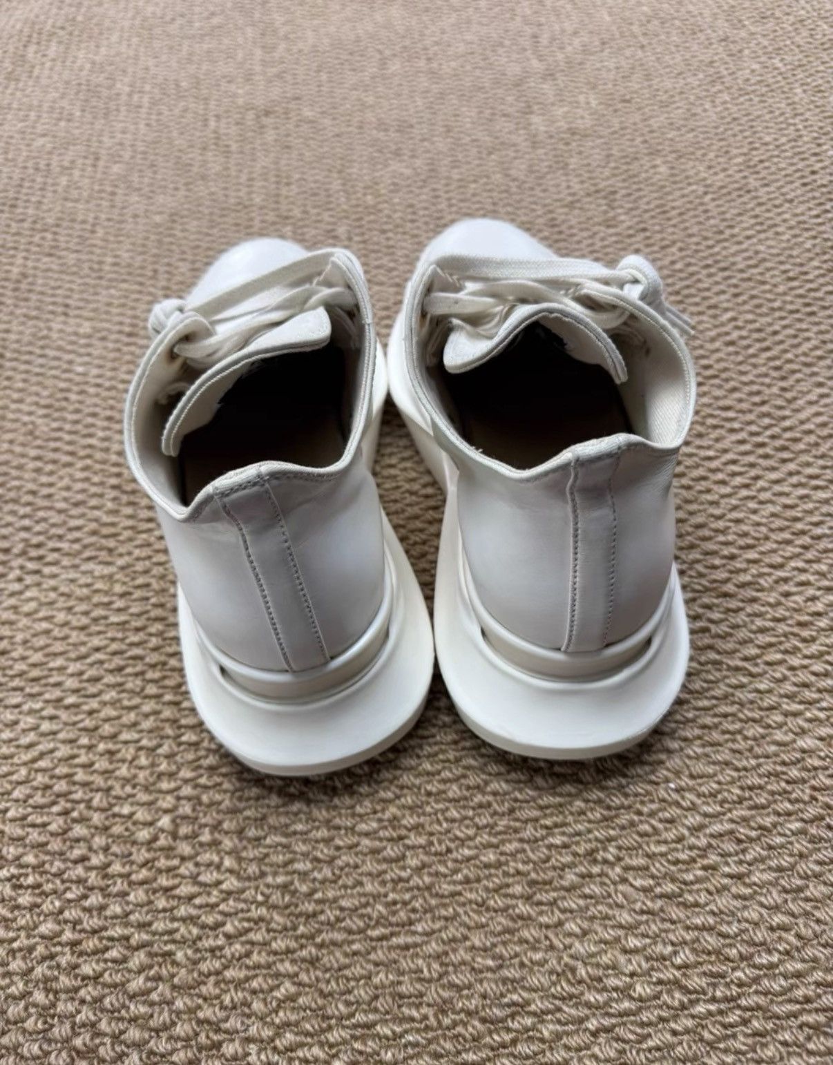 Rick Owens Rick Owens DRKSHDW Tank Sole Milk White Leather Sneakers K37 Size US 7 / EU 40 - 9 Thumbnail