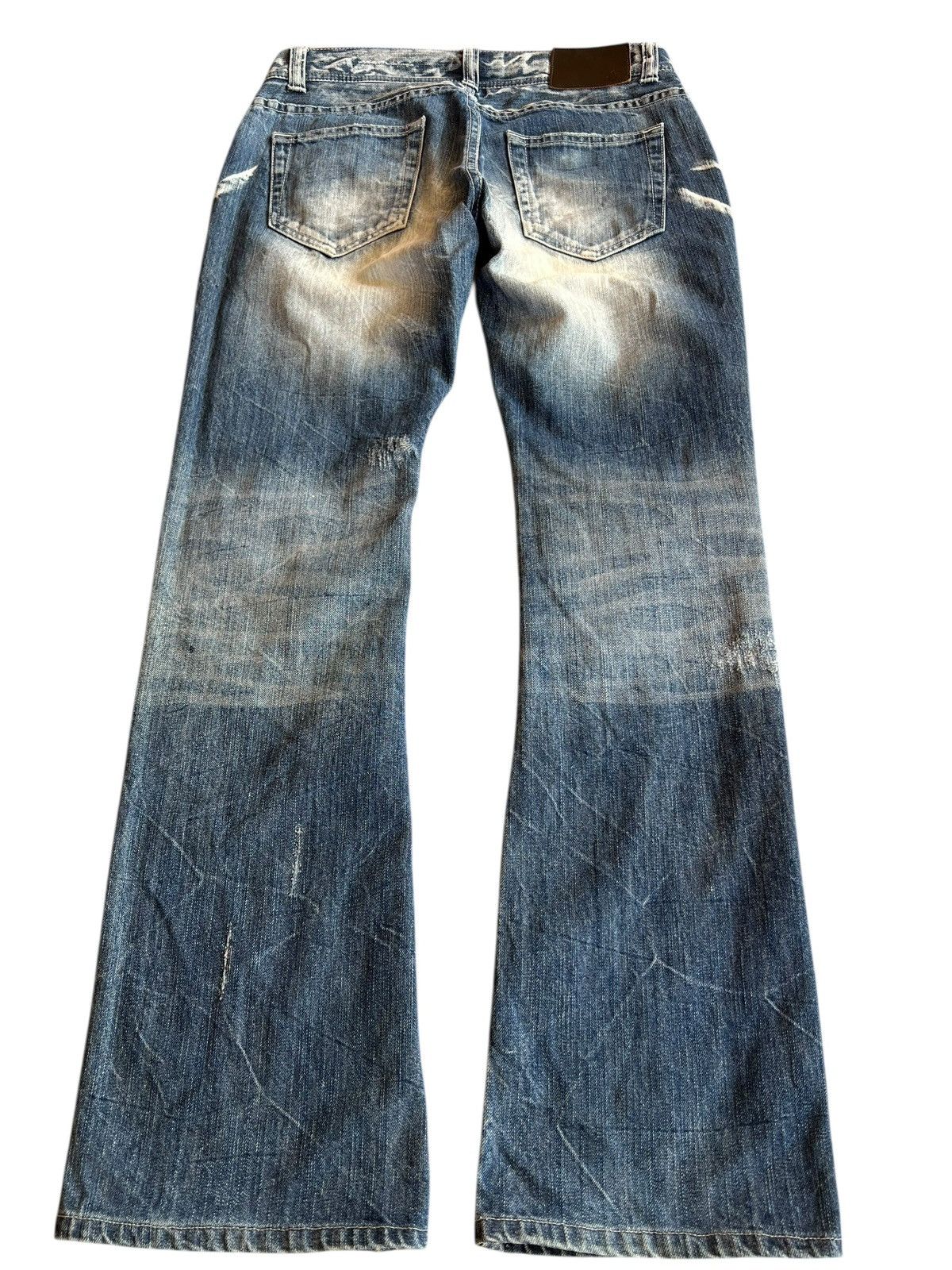 Japanese Brand Vintage La Gate Distressed Flare Low Rise Jean Size US 30 / EU 46 - 2 Thumbnail
