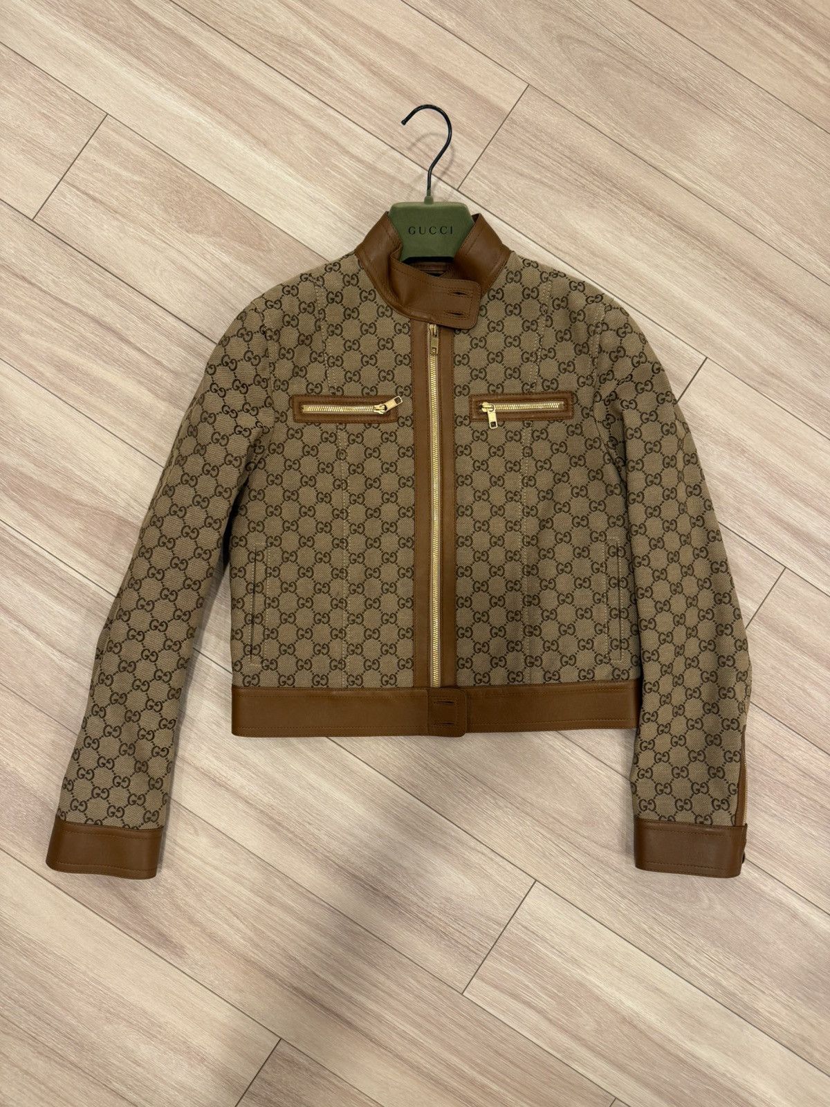 Gucci Gucci GG Canvas Jacket with Leather Trim – Size IT 40 Size S / US 4 / IT 40 - 3 Thumbnail