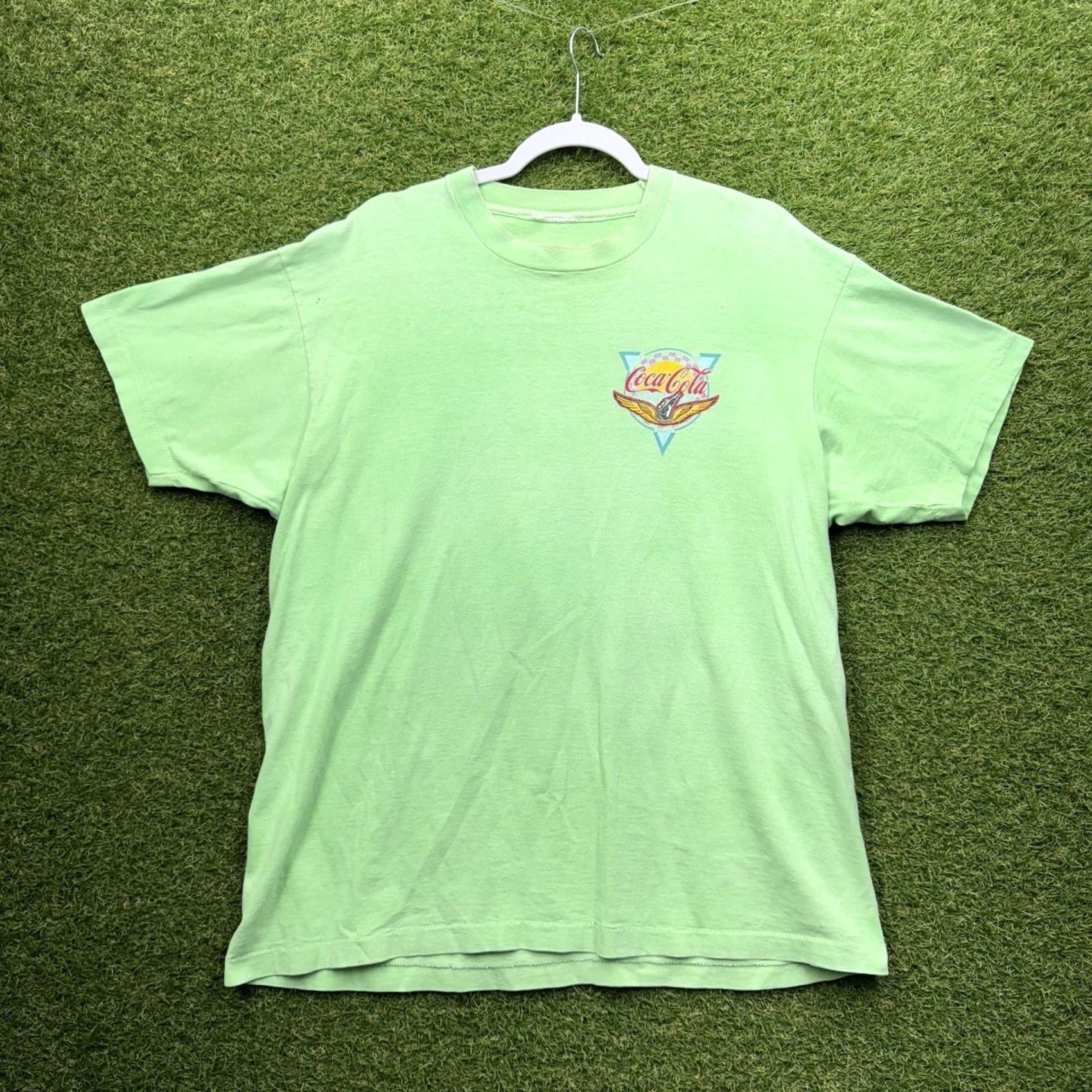 Vintage VINTAGE Coca Cola Shirt Mens M 1980s Green Graphic Tee Surf Beach 80s Advertising Mens Size US M / EU 48-50 / 2 - 2 Thumbnail
