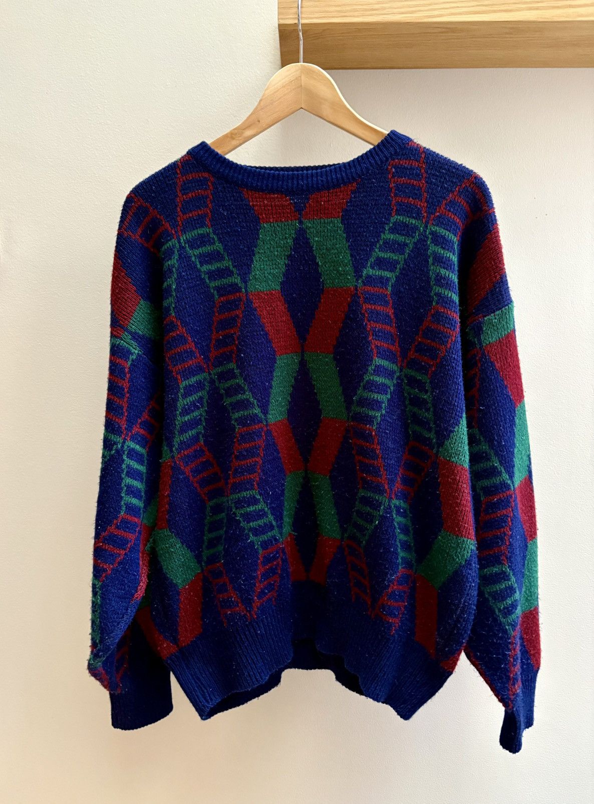 Vintage Bronzini vintage 80s/90s abstract acrylic knit sweater L Size US L / EU 52-54 / 3 - 1 Thumbnail
