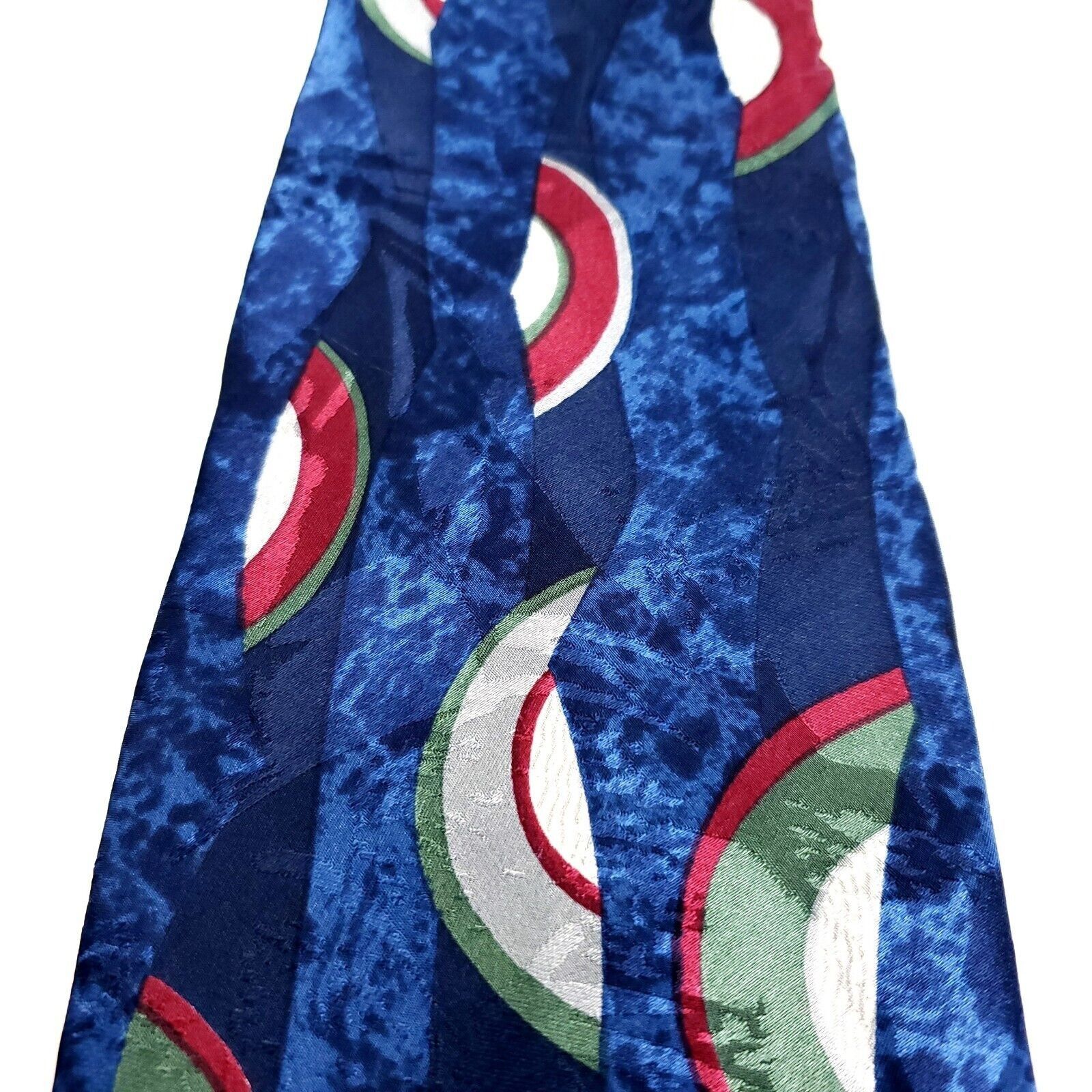 Vintage Cervino Alta Moda Silk Tie Italy Blue Abstract Print Size ONE SIZE - 2 Thumbnail