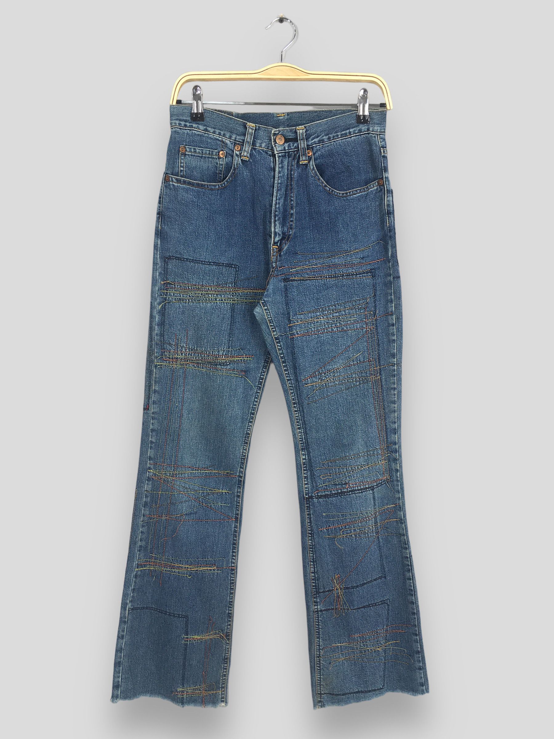 image of Size 27X29 Hysteric Glamour Japan Distressed Stitching Jeans in Blue, Women's