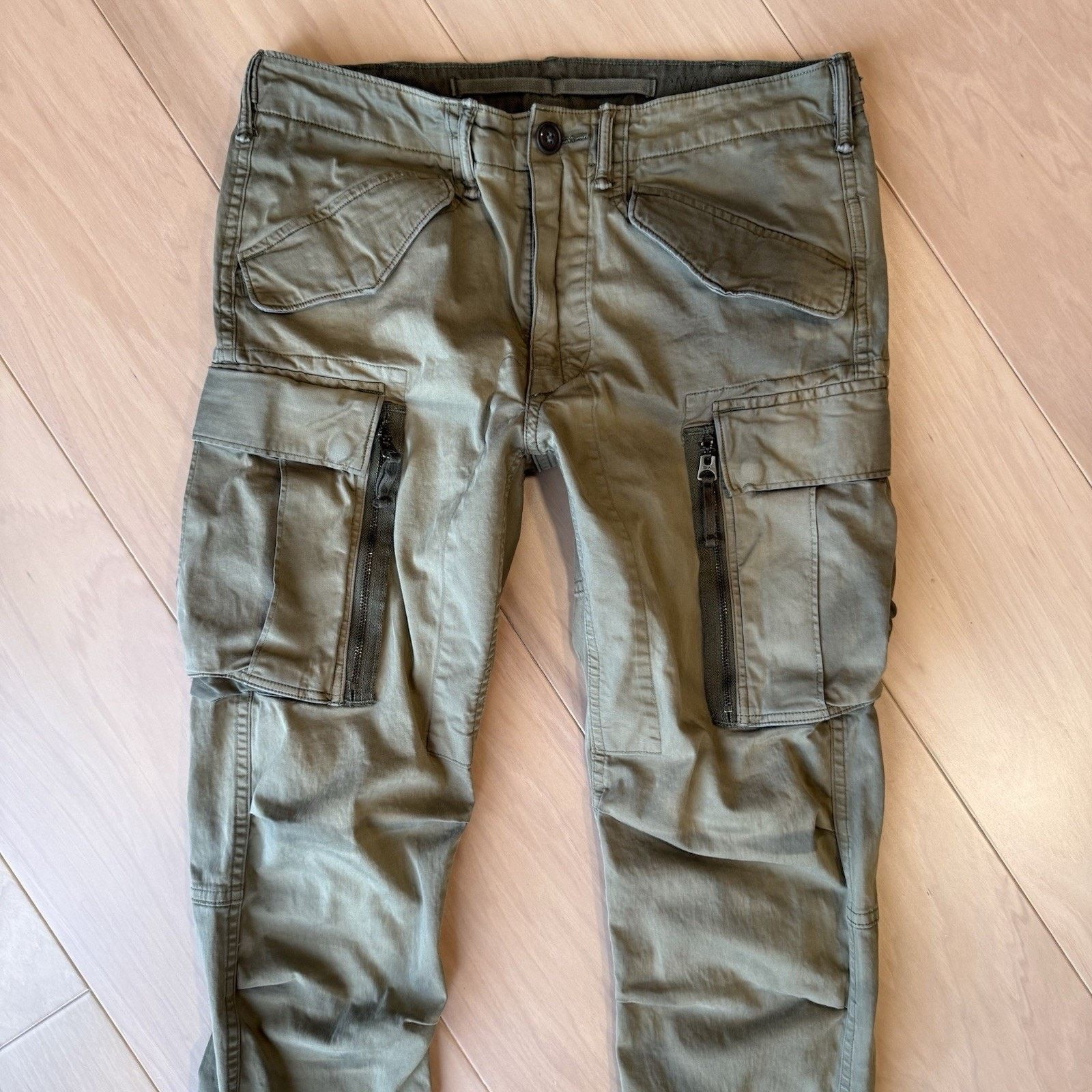 Polo Ralph Lauren RRL Cargo Pants Green Slim Fit Military Utility Streetwear Size US 30 / EU 46 - 4 Thumbnail