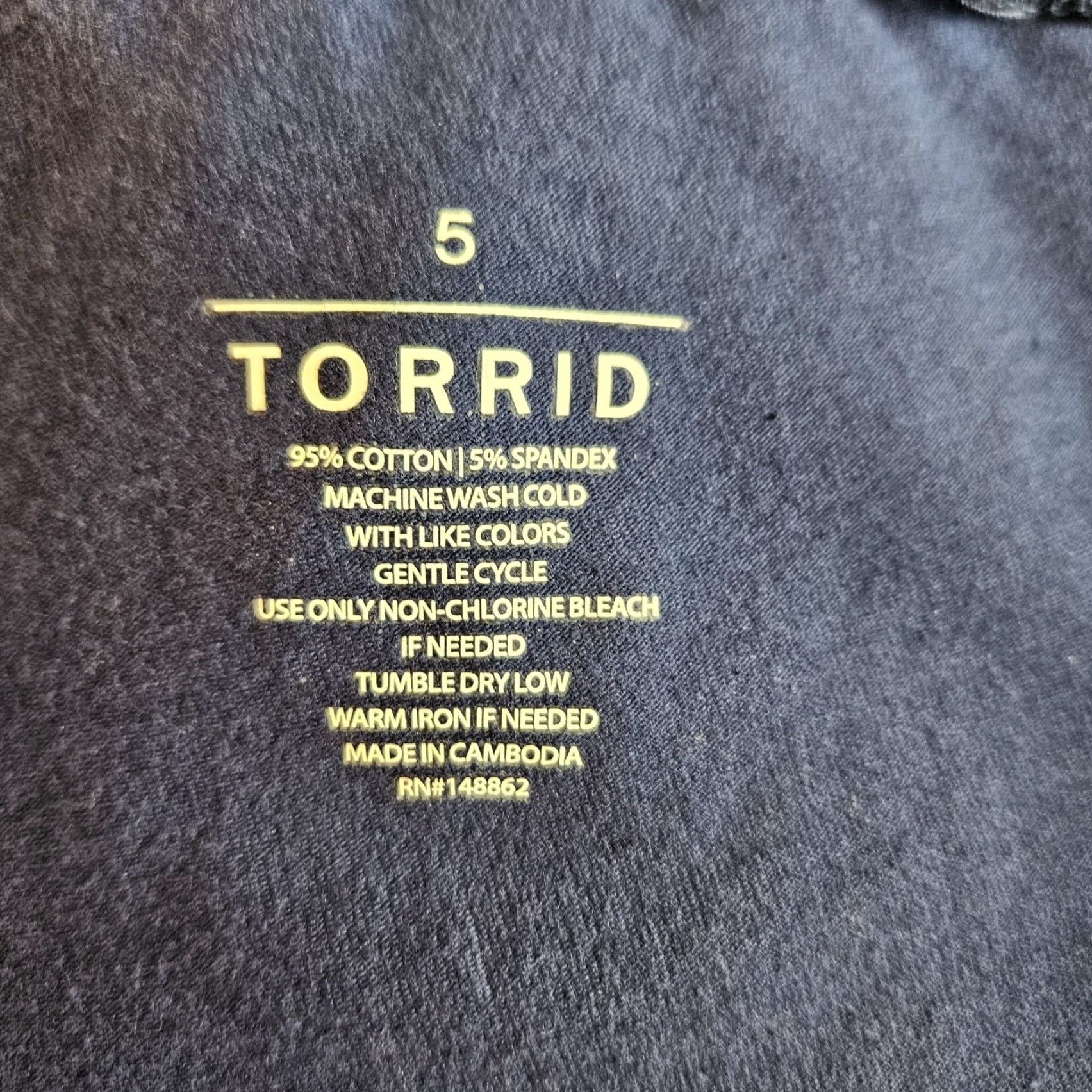Torrid Torrid Leggings Womens Size 5 Cropped High Rise Blue Cotton Spandex Plus 25in Inseam 23in Waist Size 40" / US 18 - 6 Thumbnail