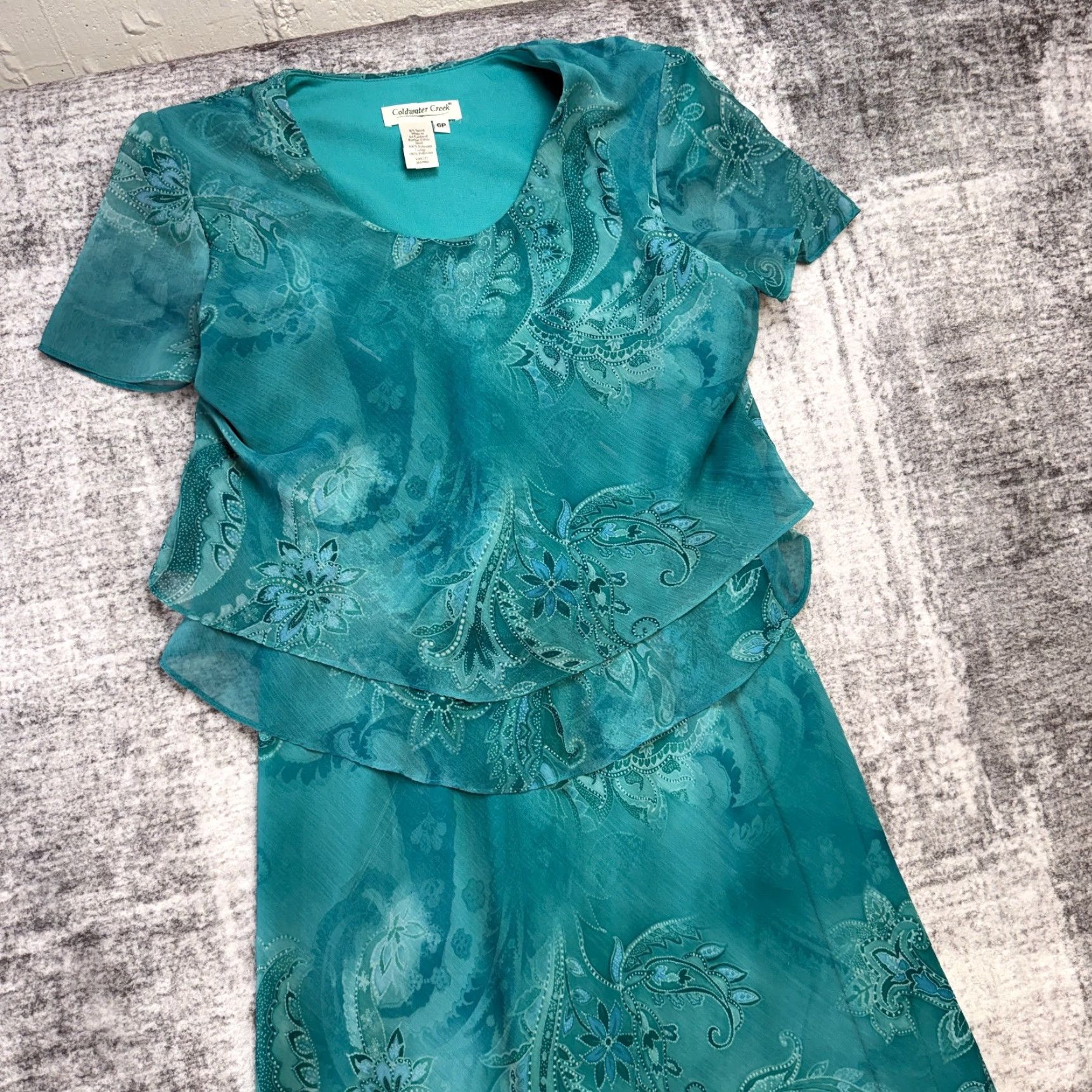 bottle green western dress Green Printed & Embroidered Dress main image 1