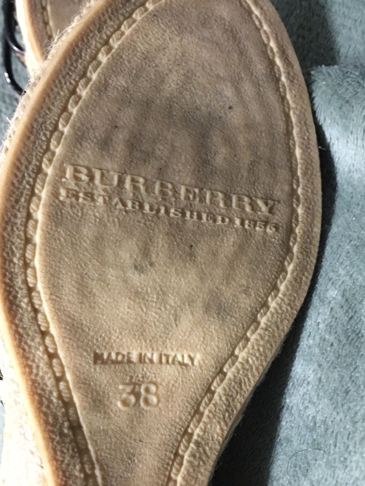 Burberry Burberry Leather Nova Check Espadrille Wedge Sandals EU38 Size US 8 / IT 38 - 13 Thumbnail