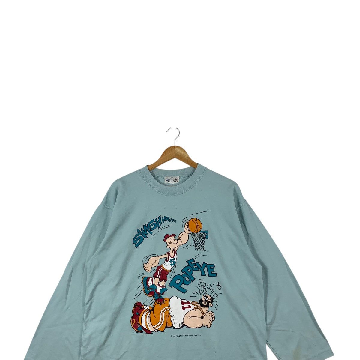 Vintage Vintage POPEYE THE SAILORMAN VS BLUTO Cartoon Sweatshirt Size L / US 10 / IT 46 - 2 Thumbnail