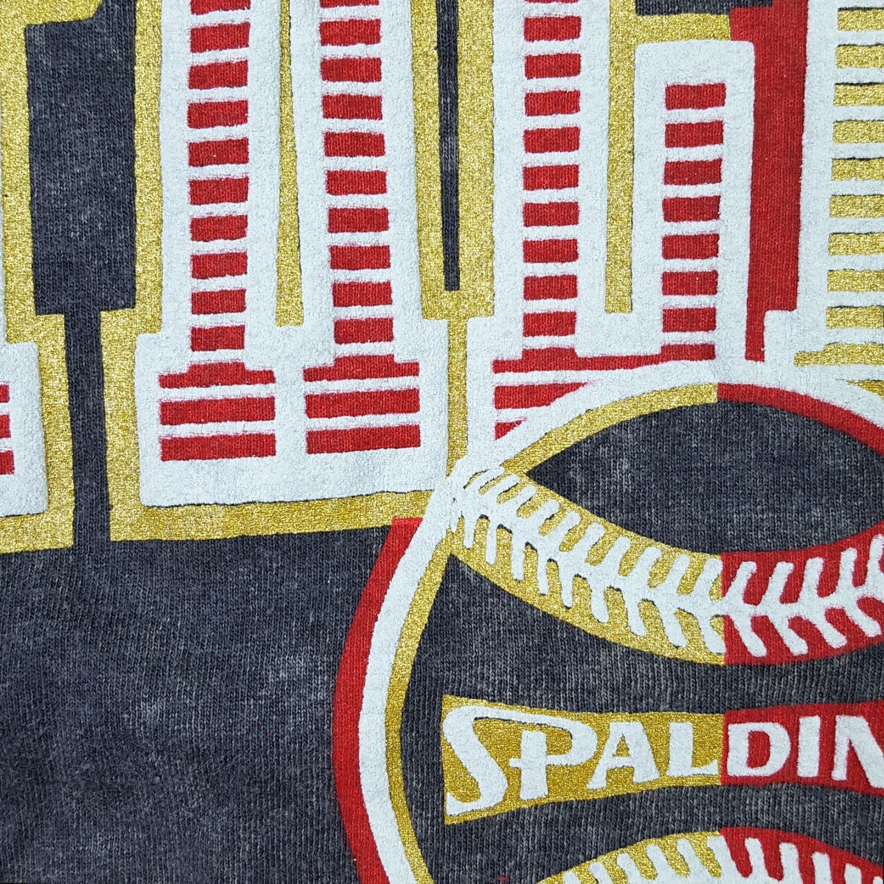 Spalding VINTAGE Spalding Gray Acid Dye Men's M Puff Print Baseball T Shirt Size US M / EU 48-50 / 2 - 4 Thumbnail
