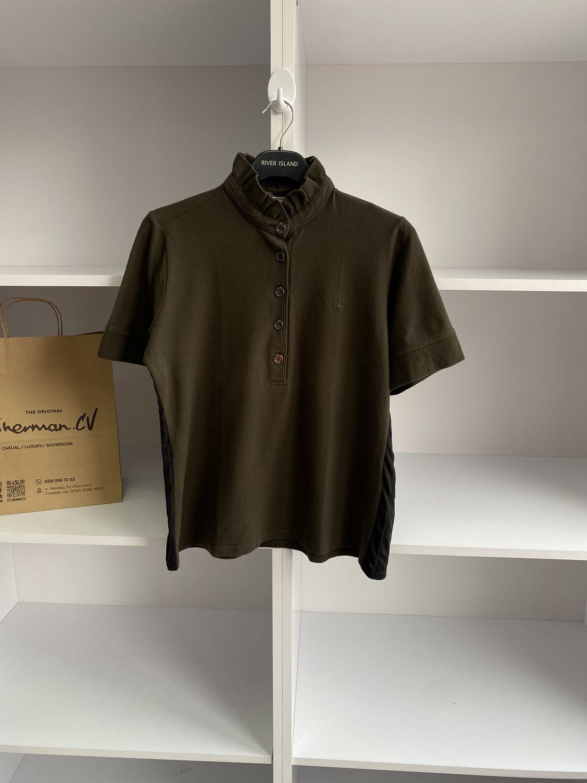 Burberry × Vintage Vintage Burberry women's polo T-shirt Size L / US 10 / IT 46 - 2 Thumbnail