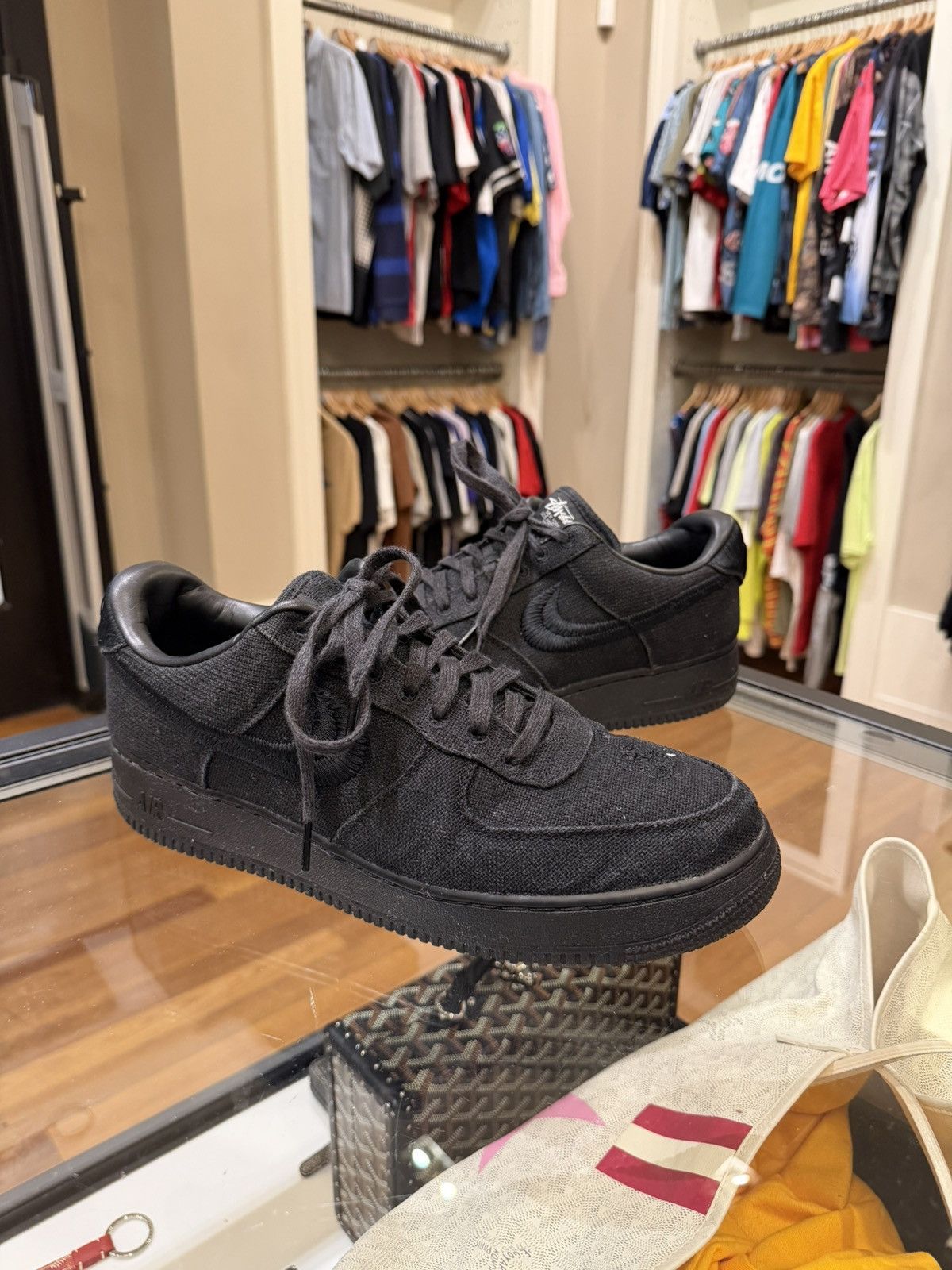 Nike × Stussy Stussy x Nike Air Force 1 Low ‘Stussy Black’ Size US 12 / EU 45 - 1 Thumbnail