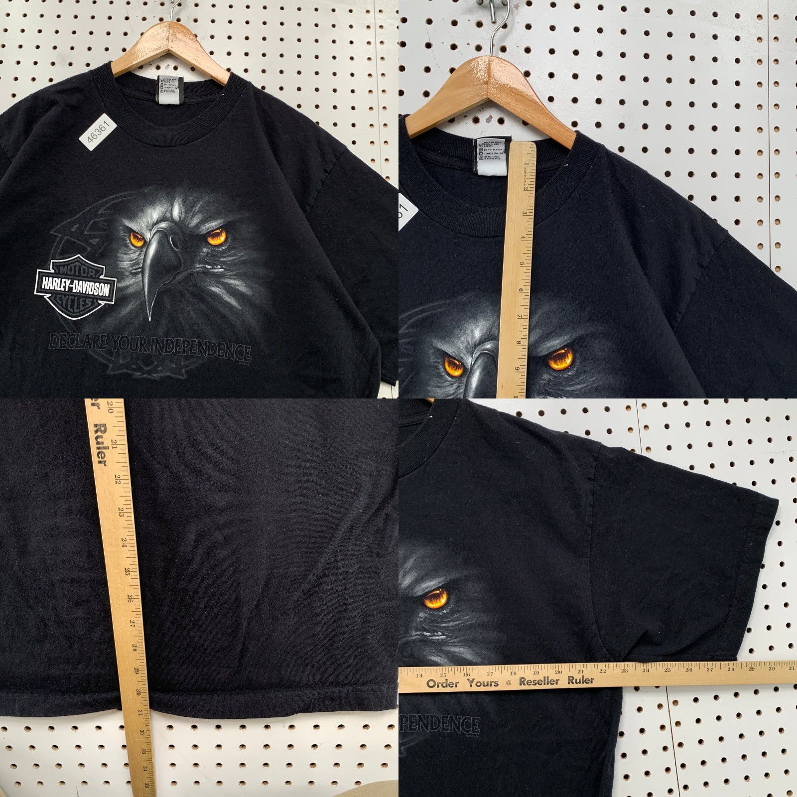Harley Davidson VINTAGE Harley-Davidson Shirt Mens XL Black Eagle Declare Independence Smyrna DE Size US XL / EU 56 / 4 - 8 Thumbnail