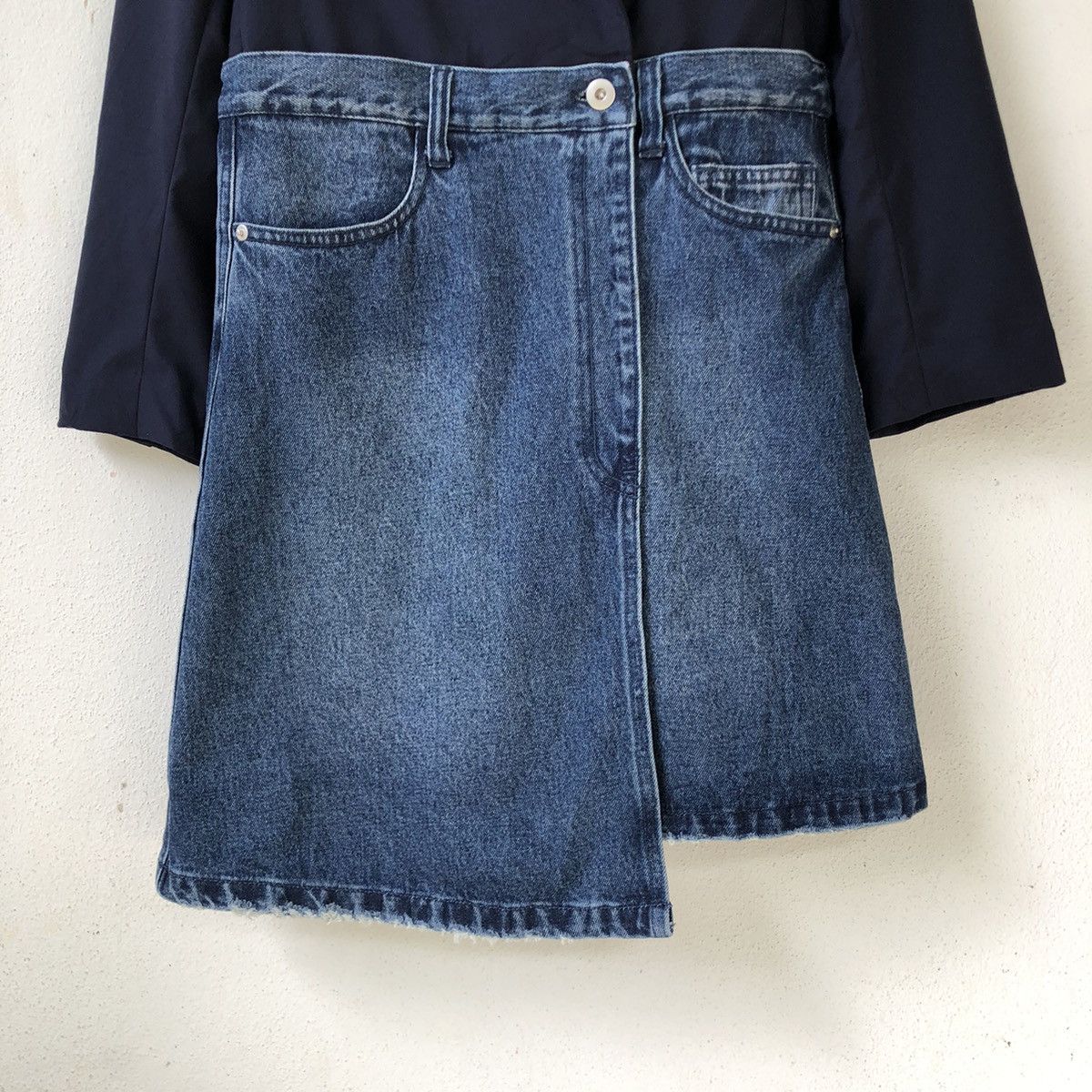 Designer AMERI Hybric Tailored Blazer Denim Skirt Dress Size S / US 4 / IT 40 - 7 Thumbnail