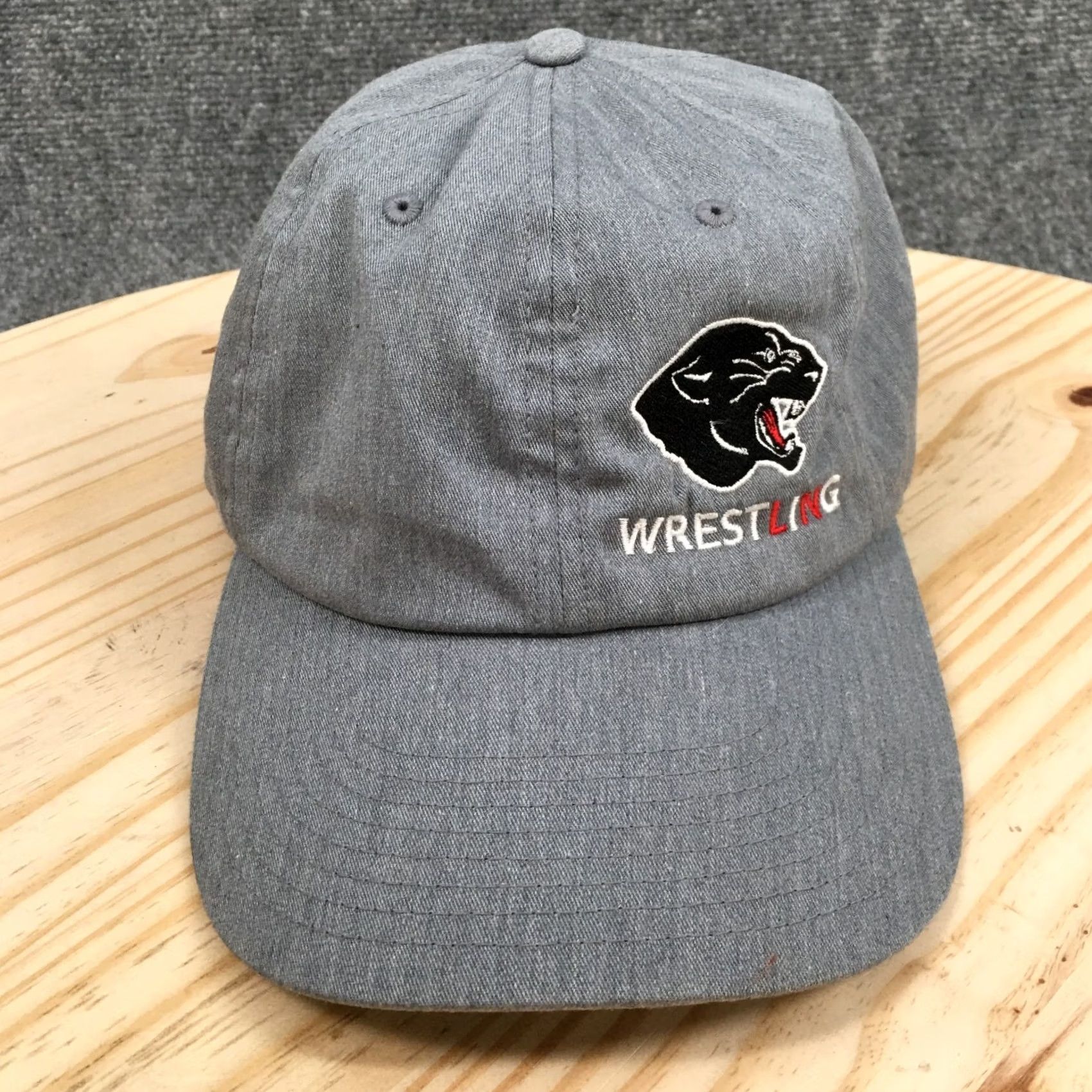Vintage Richardson Wrestling Baseball Cap Unisex OS Gray Curved Brim Embroidered Logo Cap Size ONE SIZE - 2 Thumbnail