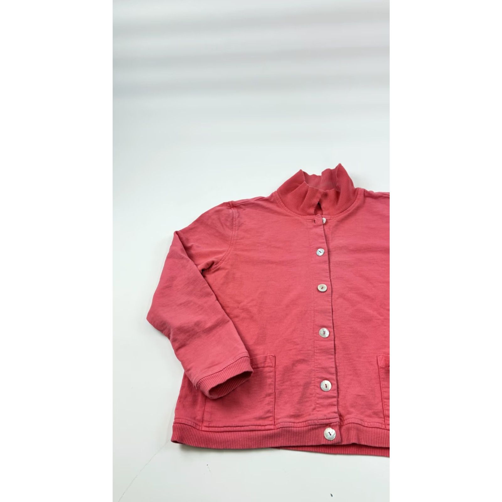 Pinko VINTAGE American Style Cardigan Jacket Womens Small Pink Cotton Button Front Made USA Size S / US 4 / IT 40 - 2 Thumbnail