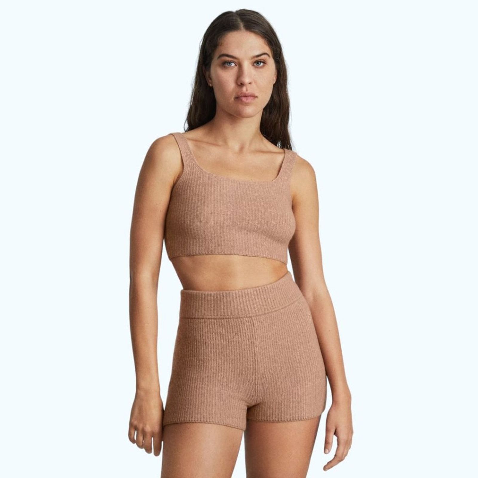 Everlane Everlane Cozy-Stretch Tank Yak Wool Blend Camel Large NWT Size L / US 10 / IT 46 - 1 Thumbnail