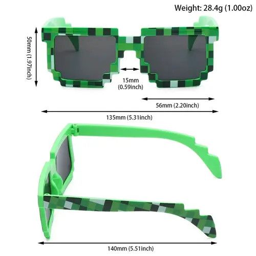 Electric Visual Mibuki x Rena Pixel Mosaic Sun Glasses Green (adult size) Size ONE SIZE - 8 Thumbnail