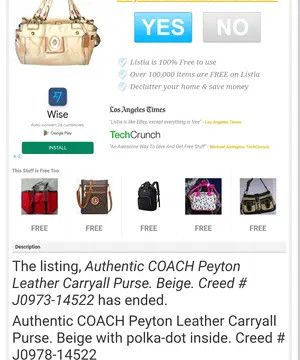 Coach COACH Peyton Leather Carryall Bag Beige Polka Dot Lining Size ONE SIZE - 10 Thumbnail