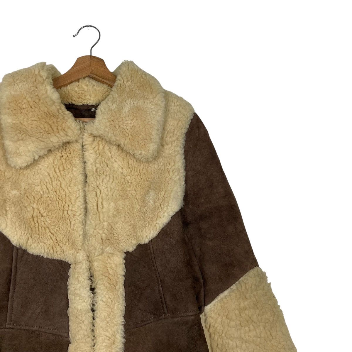 Japanese Brand Vintage Genuine Sheepskin Suede Leather Shearling Coat Size S / US 4 / IT 40 - 5 Thumbnail
