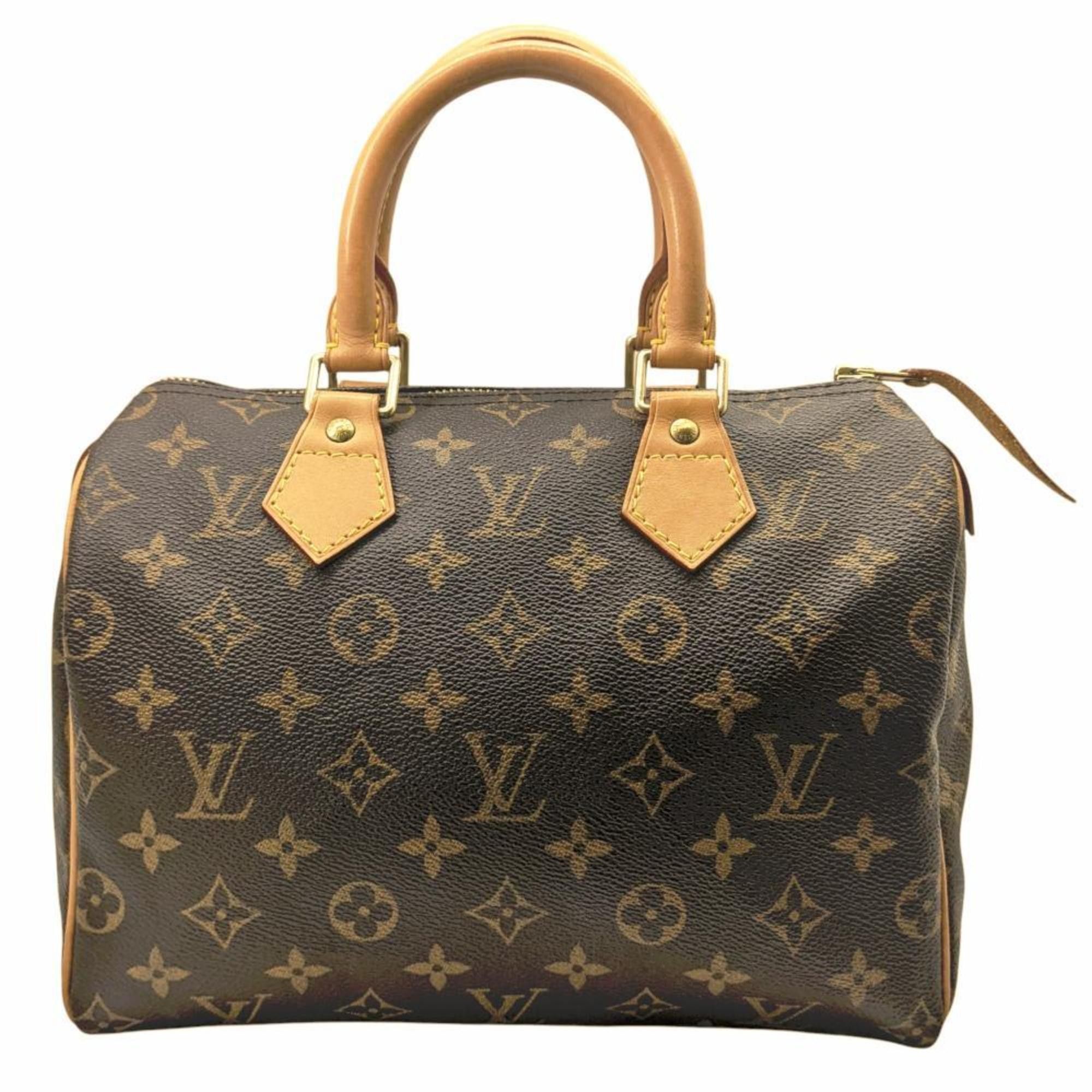 Louis Vuitton Monogram Speedy 25 M41528 Brown Coated Canvas Handbag Mini Boston Bag Women's