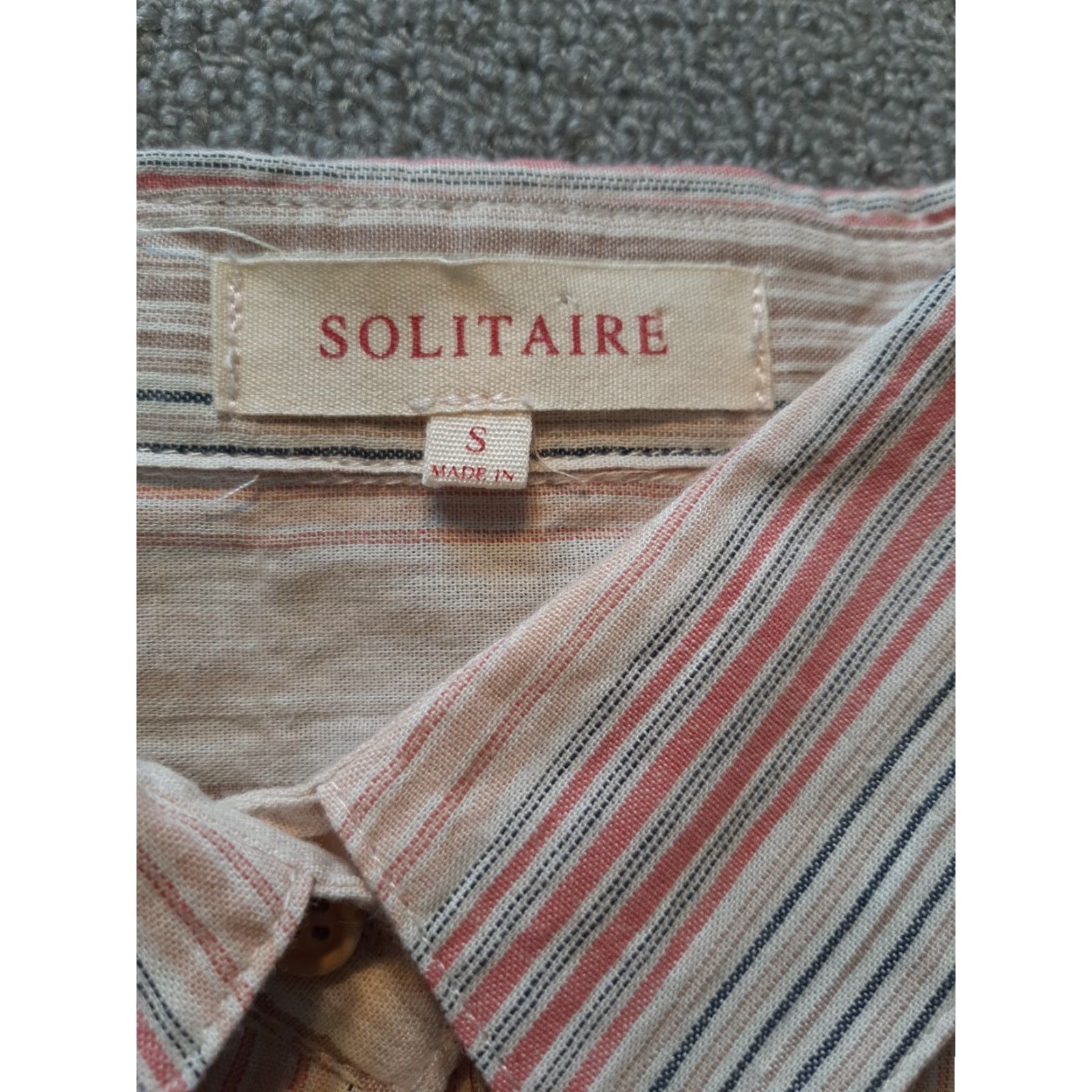 Pinko Solitaire Top Small S Long Sleeve Button-Up Pink Striped Womens Size S / US 4 / IT 40 - 3 Thumbnail