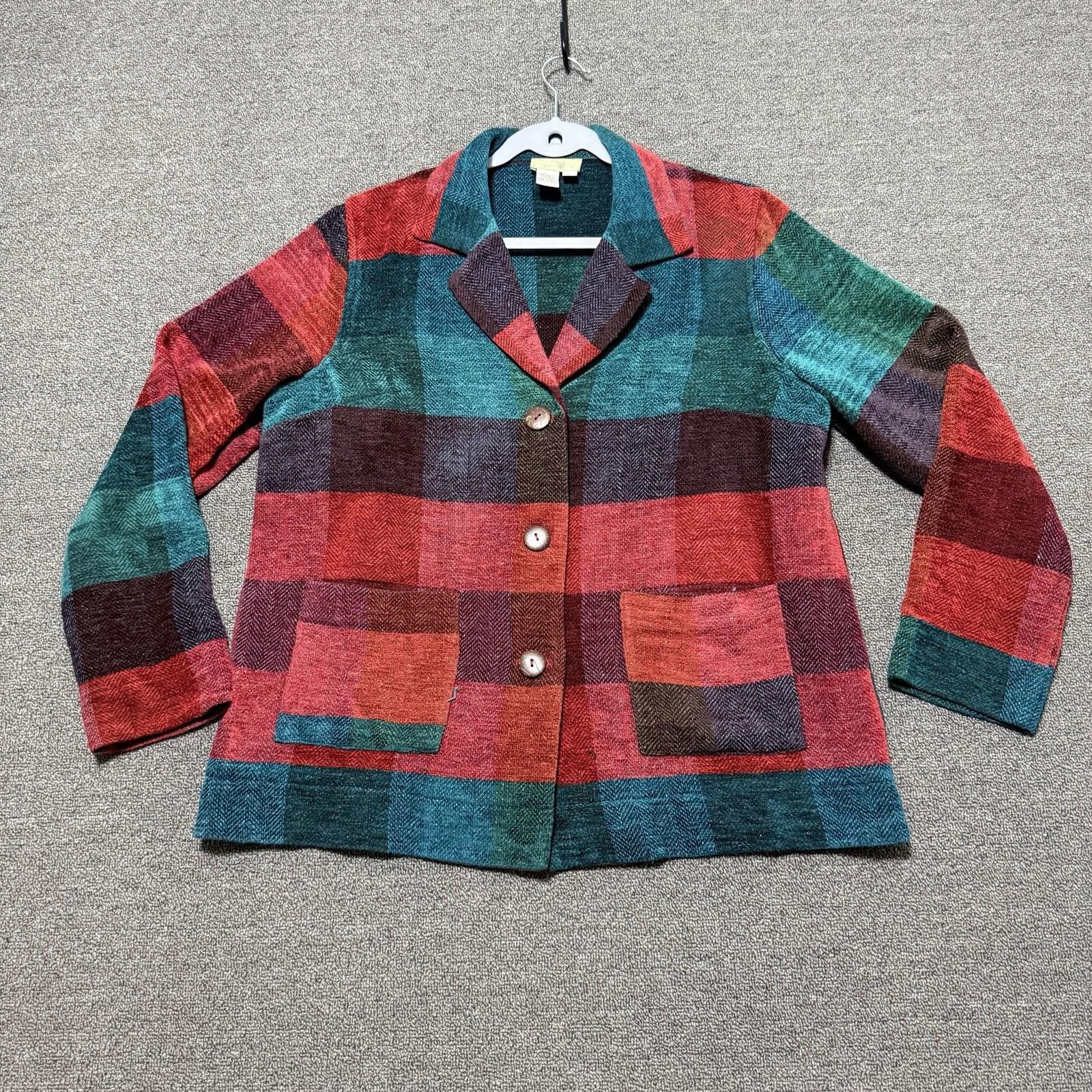 The Territory Ahead The Territory Ahead Womens L Wool/Silk Blend Plaid Jacket Size L / US 10 / IT 46 - 1 Thumbnail