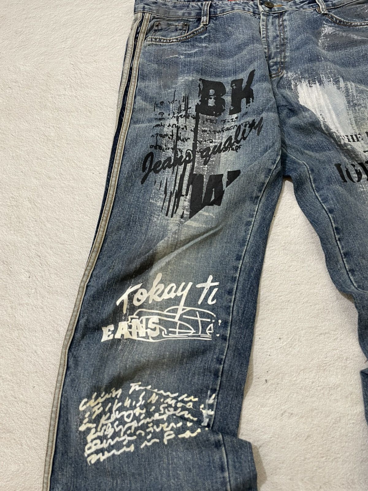 Hysteric Glamour 00s Conycuny Y2K Graphic Printed Denim Wide Leg Archive Size US 33 - 3 Thumbnail