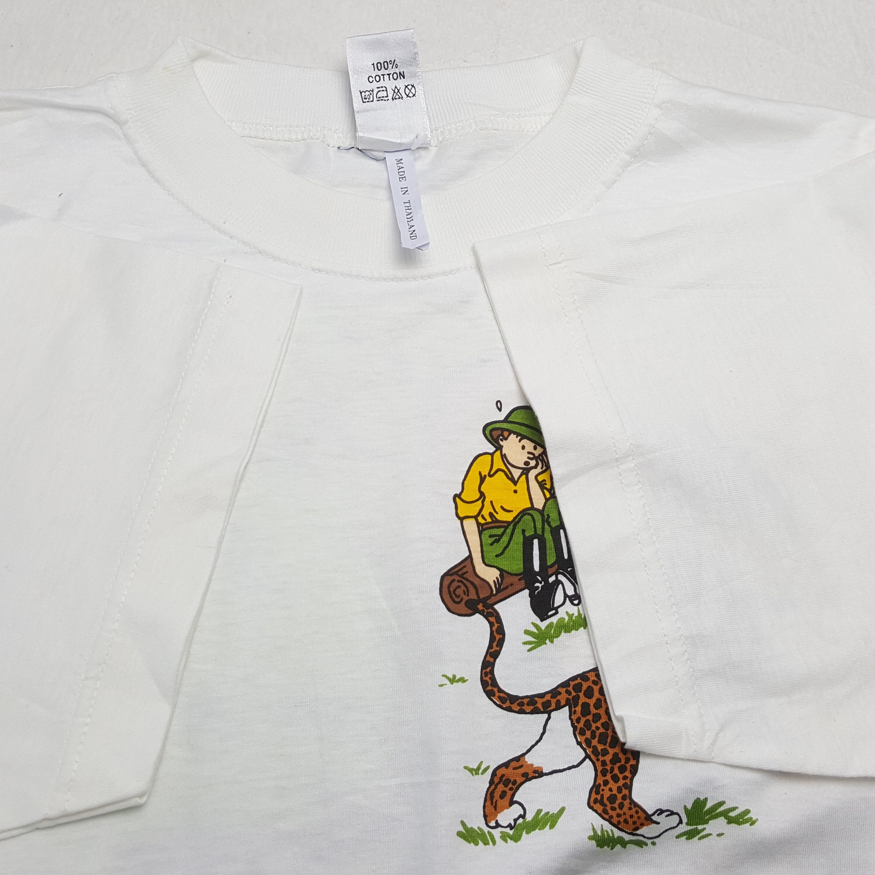 Vintage Vintage TINTIN IN THE CONGO American Cartoon Movie T-Shirt Size US L / EU 52-54 / 3 - 6 Thumbnail