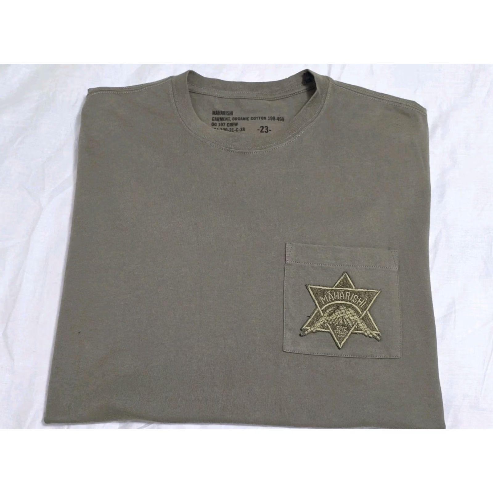 Maharishi T-Shirt Medium Green Embroidered Airborne Military Pocket New 90s Army Art Classic Designer Japan Streetwear Unisex Adults, Men's — image 6 of 6