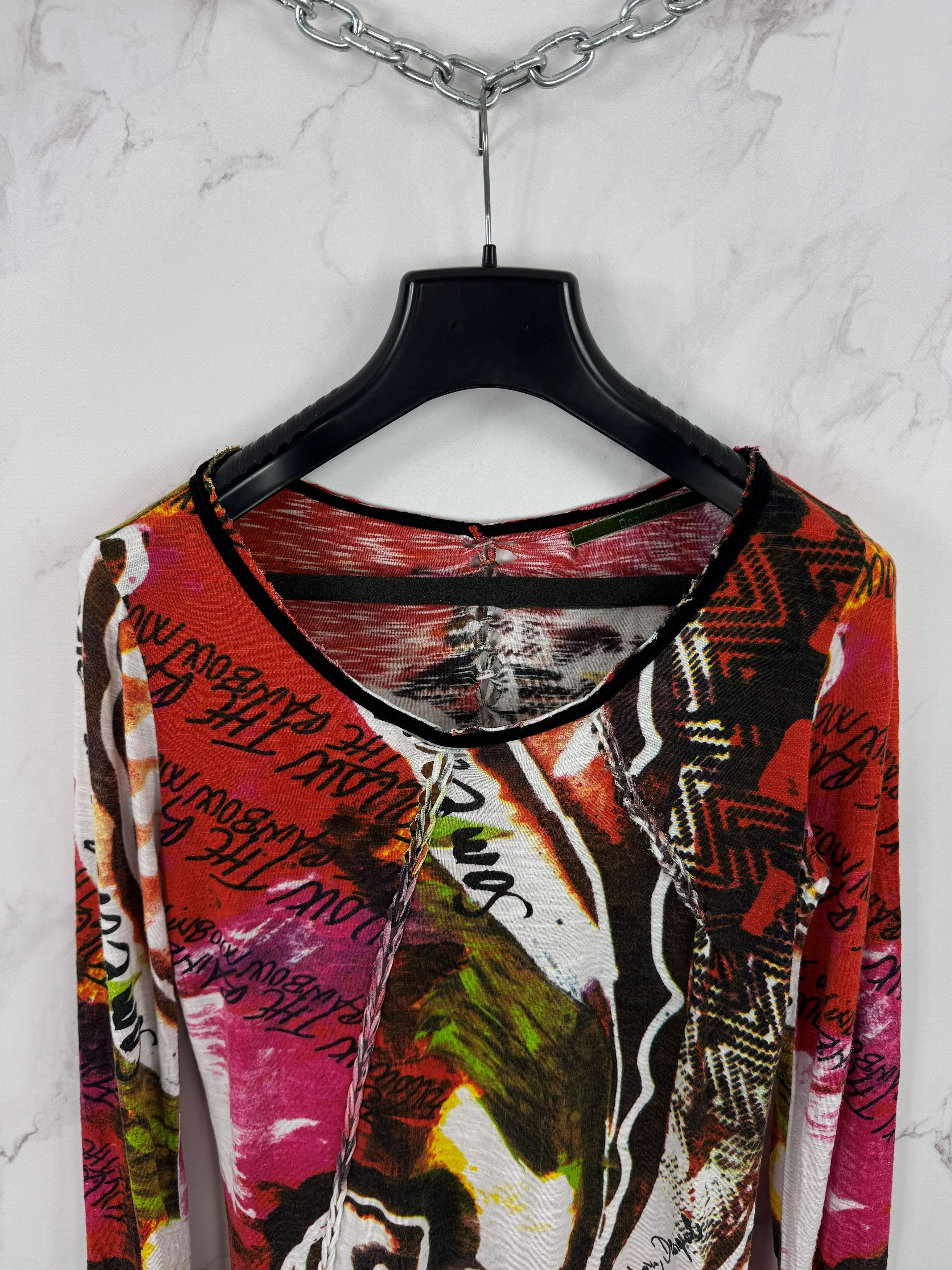 Desigual Desigual Asymmetrical Longsleeve Rainbow Dress Size L Size L / US 10 / IT 46 - 2 Thumbnail