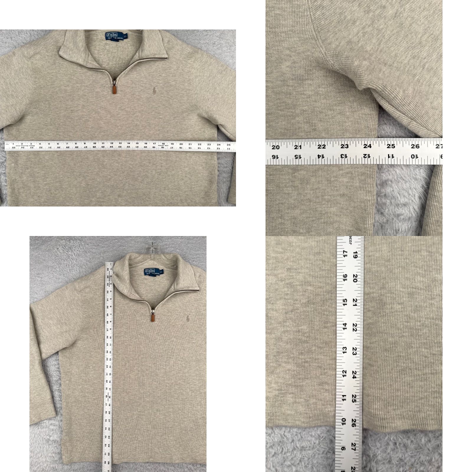 Ralph Lauren VINTAGE Polo Ralph Lauren Sweater Shirt Adult XL Gray 44" Chest 1/4 Zip Mock Neck Golf Casual Mens Size US XL / EU 56 / 4 - 8 Thumbnail