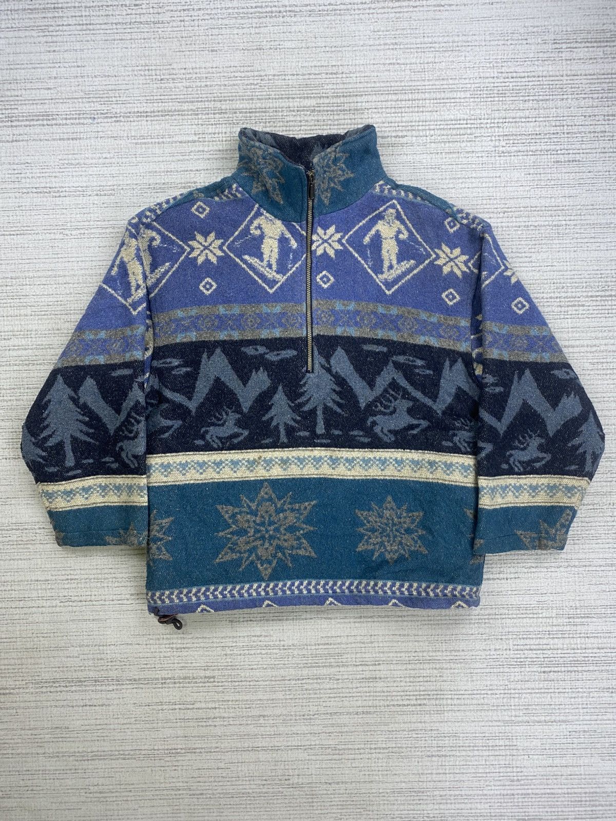 L.L. Bean Vtg 80s L.L.Bean Portugal Multicolour Ski Wool Navajo Jacket Size US M / EU 48-50 / 2 - 1 Thumbnail