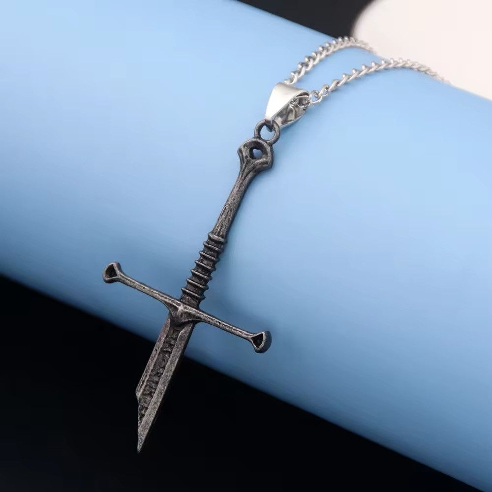 Jewelry Gothic Broken Sword Pendant Necklace Size ONE SIZE - 4 Thumbnail