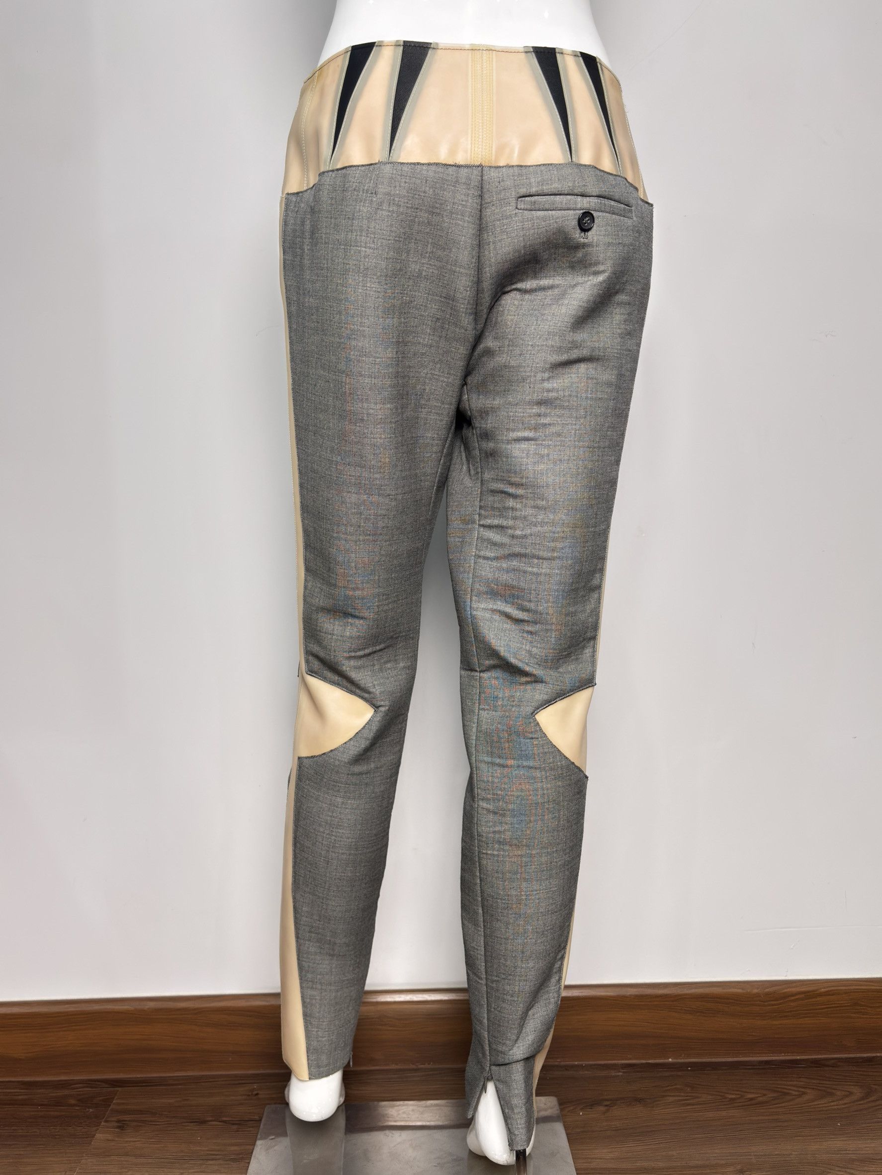 Balenciaga Two-Tone Trousers with Plastic Panel