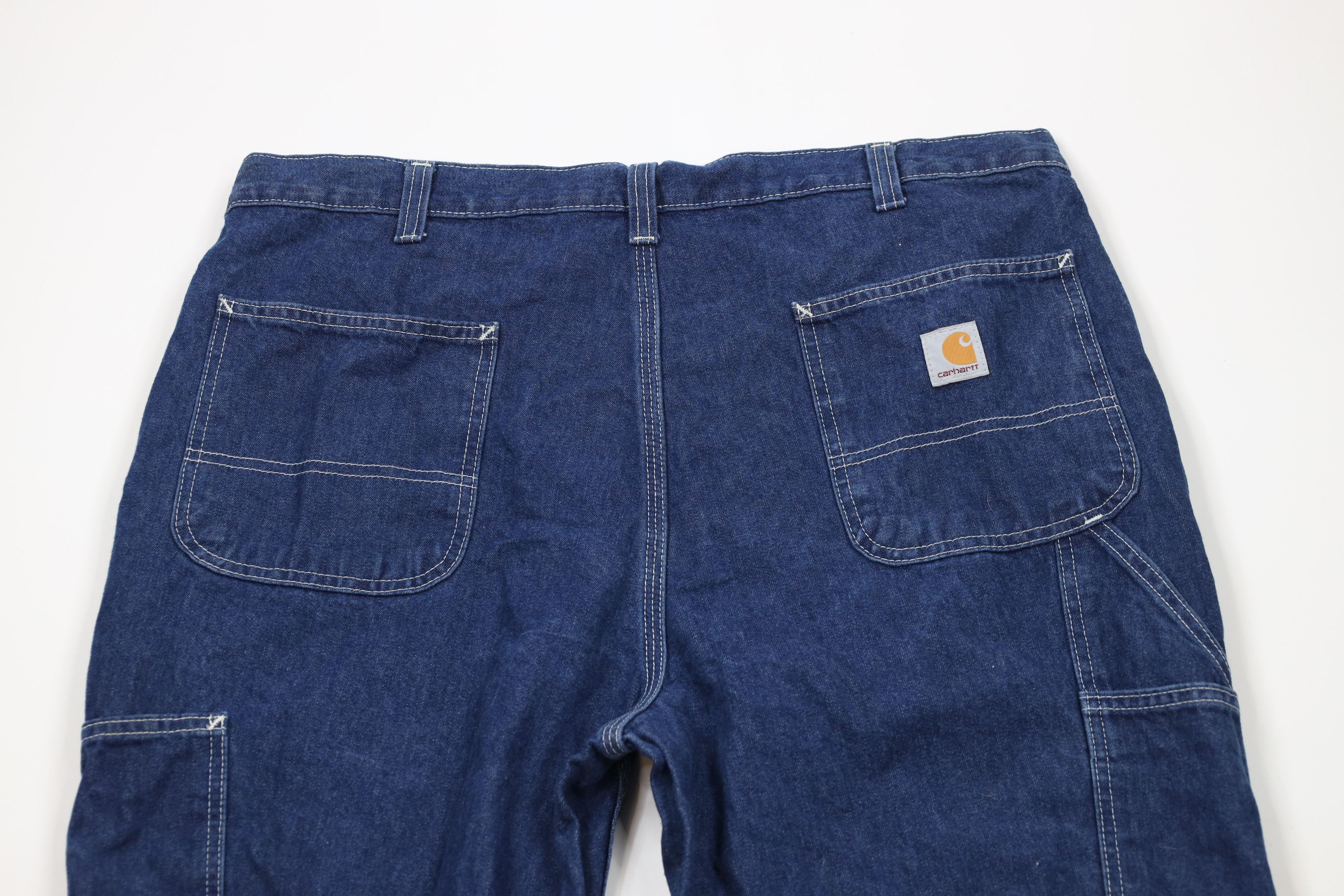 Carhartt × Vintage Vintage Y2K Carhartt Spell Out Wide Leg Dungaree Denim Jeans Size US 38 / EU 54 - 10 Thumbnail