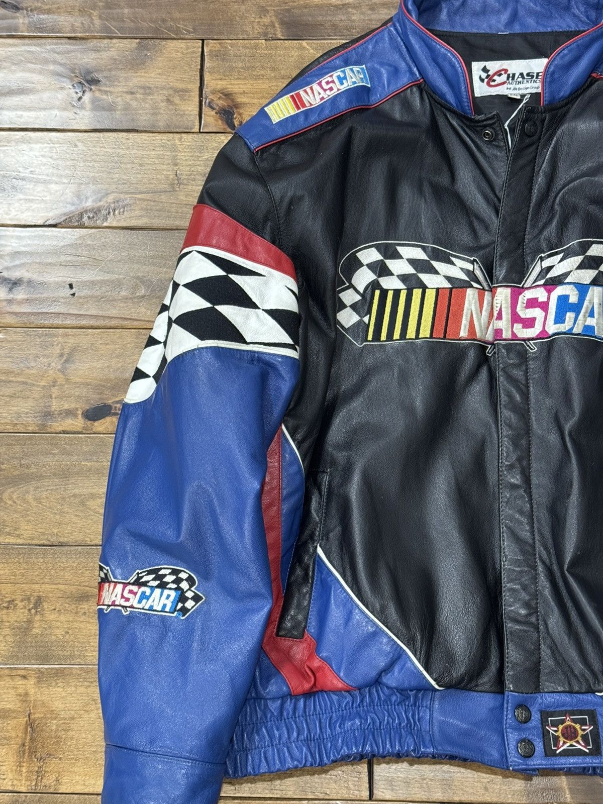 Chase Authentics Chase Authentics NASCAR Leather Jacket Embroidered Logo 1999 Size US XL / EU 56 / 4 - 6 Thumbnail