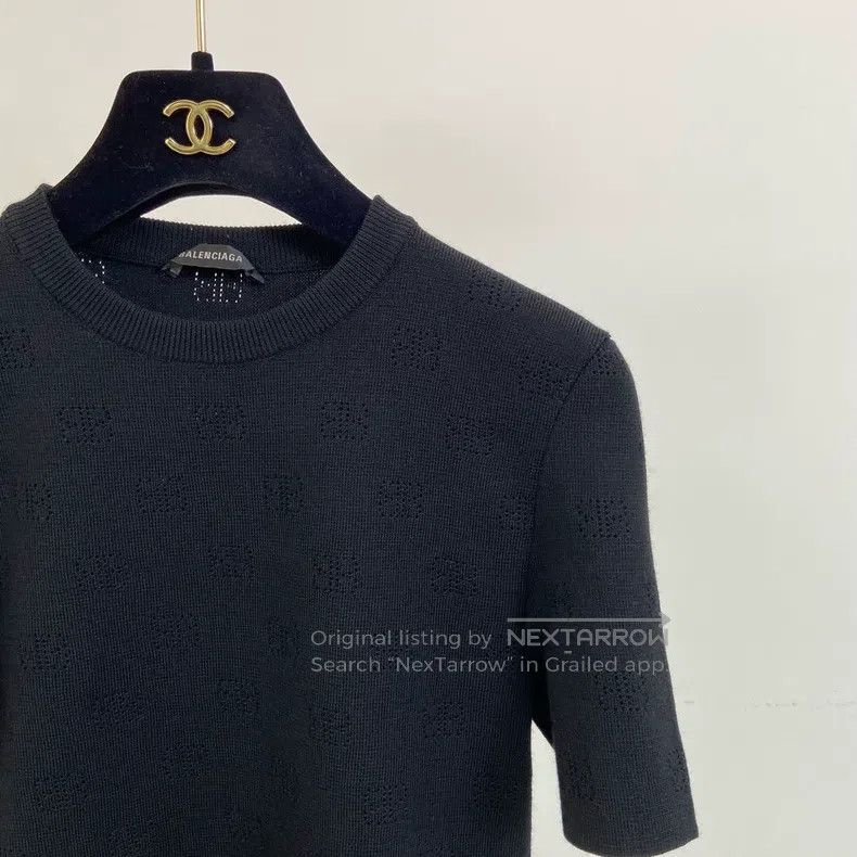 Balenciaga Balenciaga Black Openwork Knit Top Size US M / EU 48-50 / 2 - 3 Thumbnail