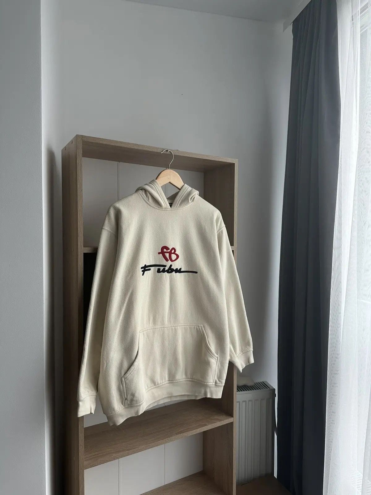 Fubu × Vintage Vintage Fubu Beige Center Logo Hoodie Size US XL / EU 56 / 4 - 8 Thumbnail