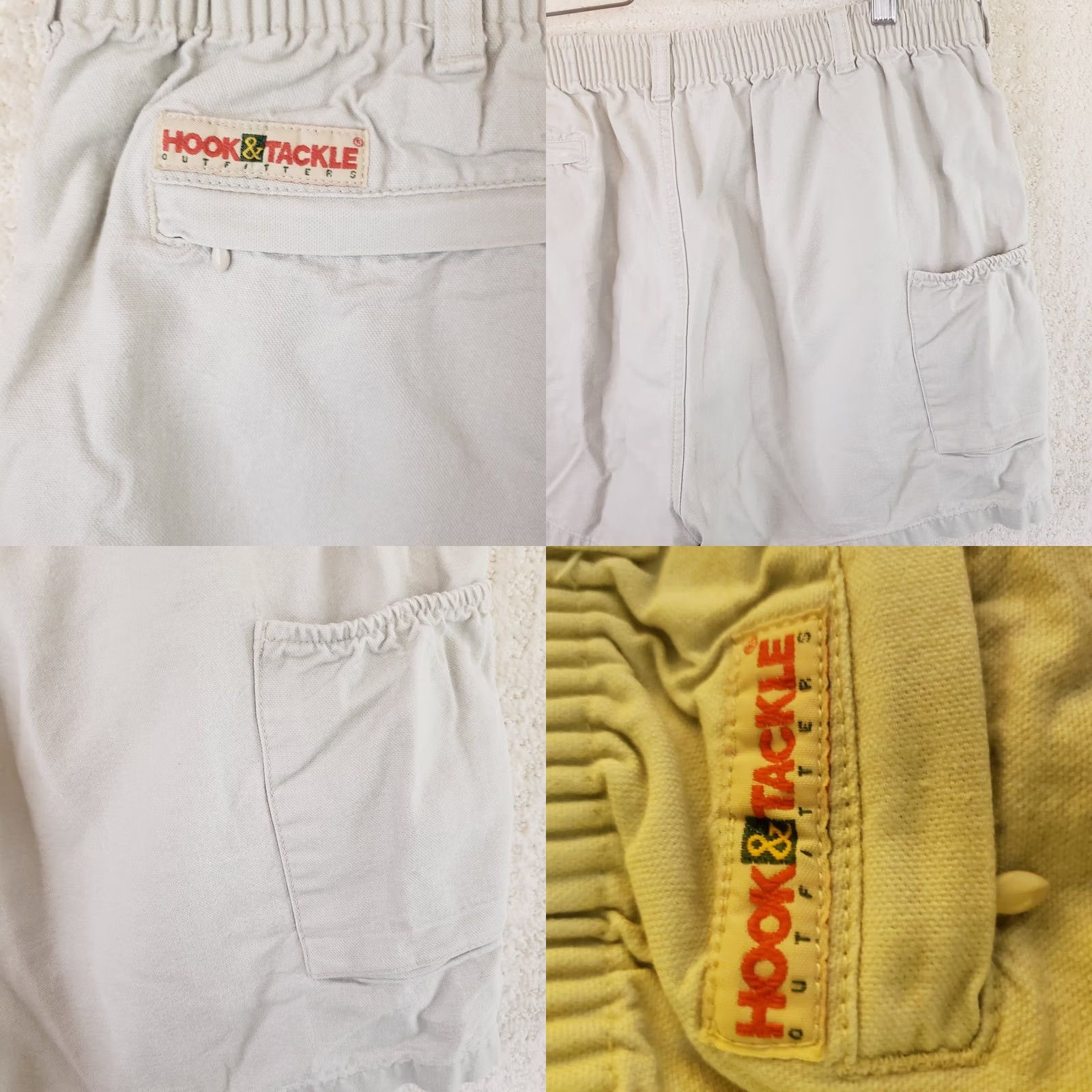 Vintage Hook & Tackle Beer Can Shorts Men’s 36-38x5 Khaki Cotton Cargo Pocket Elastic Waist 5 Inseam Beach Casual Mens Size US 36 / EU 52 - 8 Thumbnail