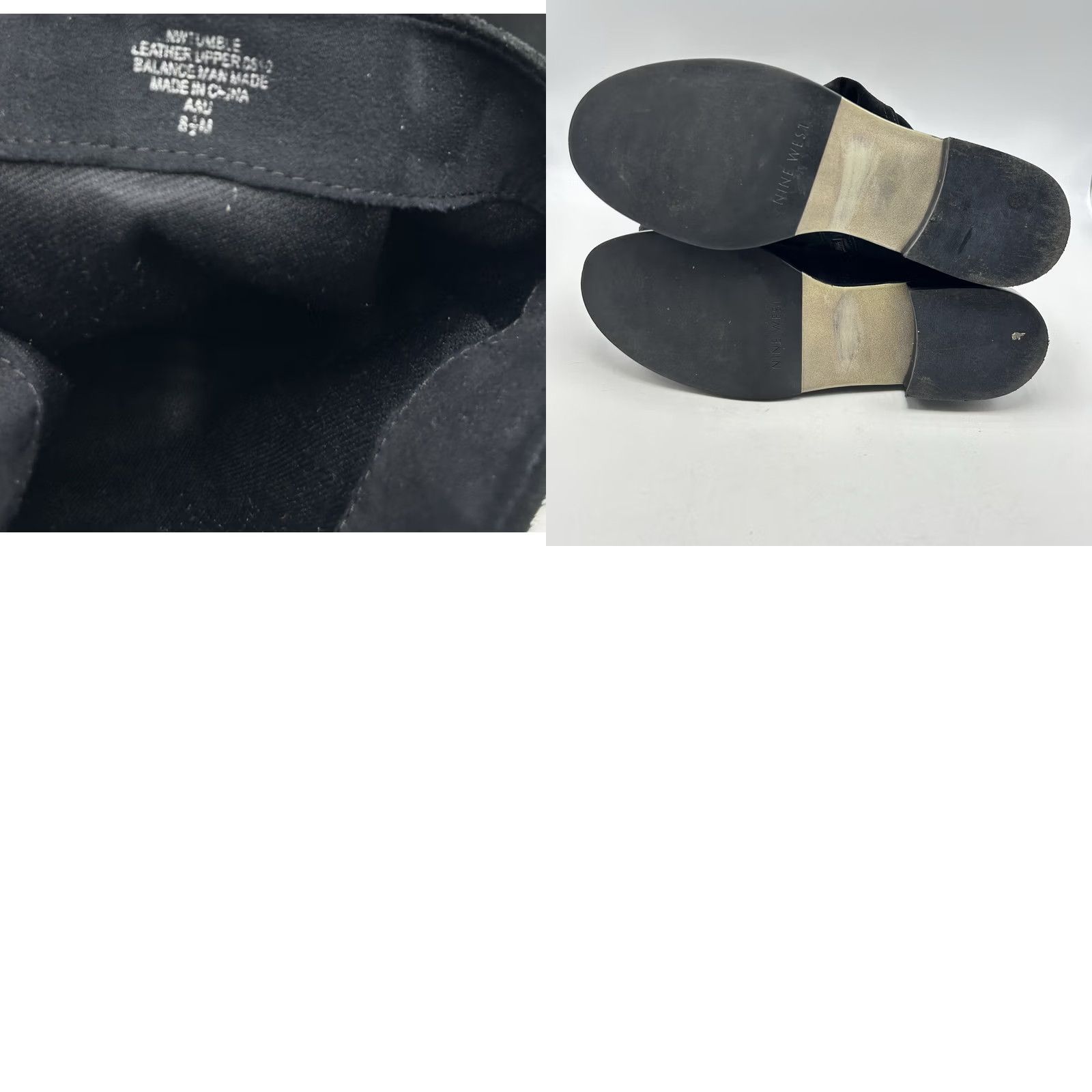 Nine West Nine West Riding Boots Womens 8.5 M Tumble Black Suede Side Zip Buckles Goth Boots Size US 9 / IT 39 - 8 Thumbnail