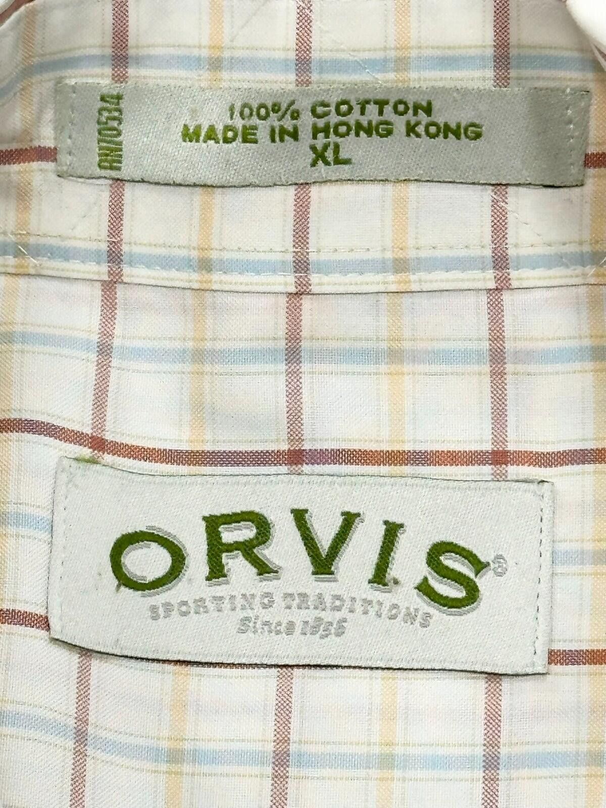 Orvis Orvis Striped Short Sleeve Cotton Oxford Brown Mens XL Size US XL / EU 56 / 4 - 5 Thumbnail